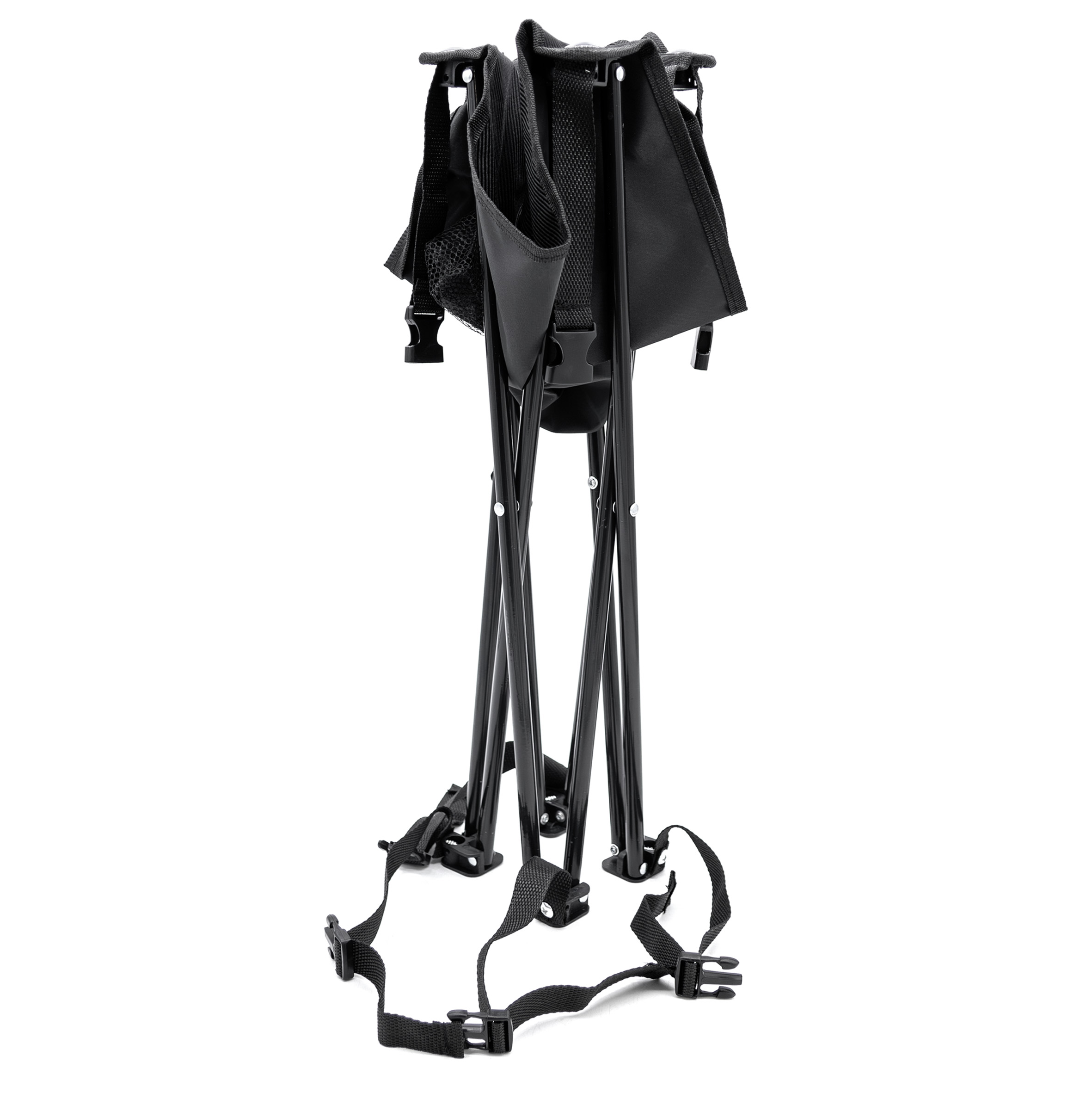 Campingtisch ultraleicht mit 2 Getränkehaltern - 48 x 48 cm - Outdoor Klapptisch schwarz inklusive Tragetasche