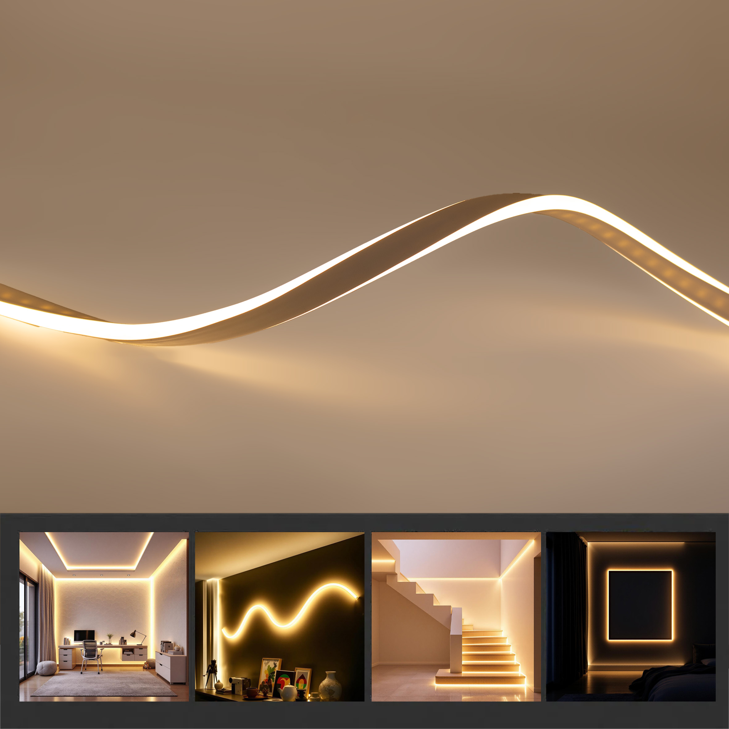 LED Lichtschlauch warmweiß - 10 m / 900 LED - beleuchteter Lichterschlauch für Drinnen und Draußen