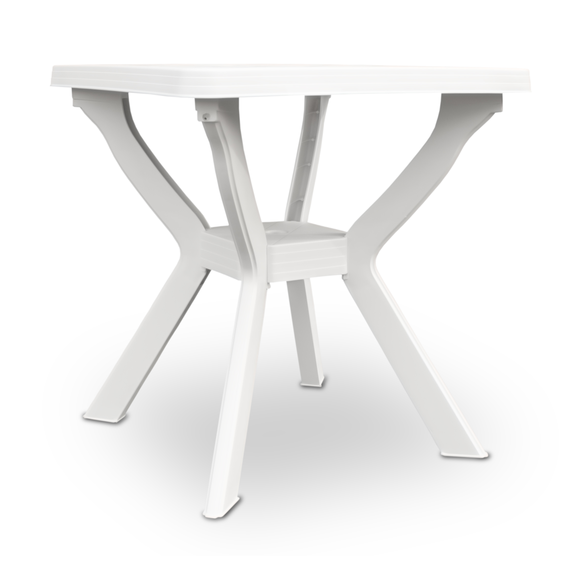 Kunststoff Gartentisch quadratisch 70 cm - weiß - Campingtisch im klassischen Design