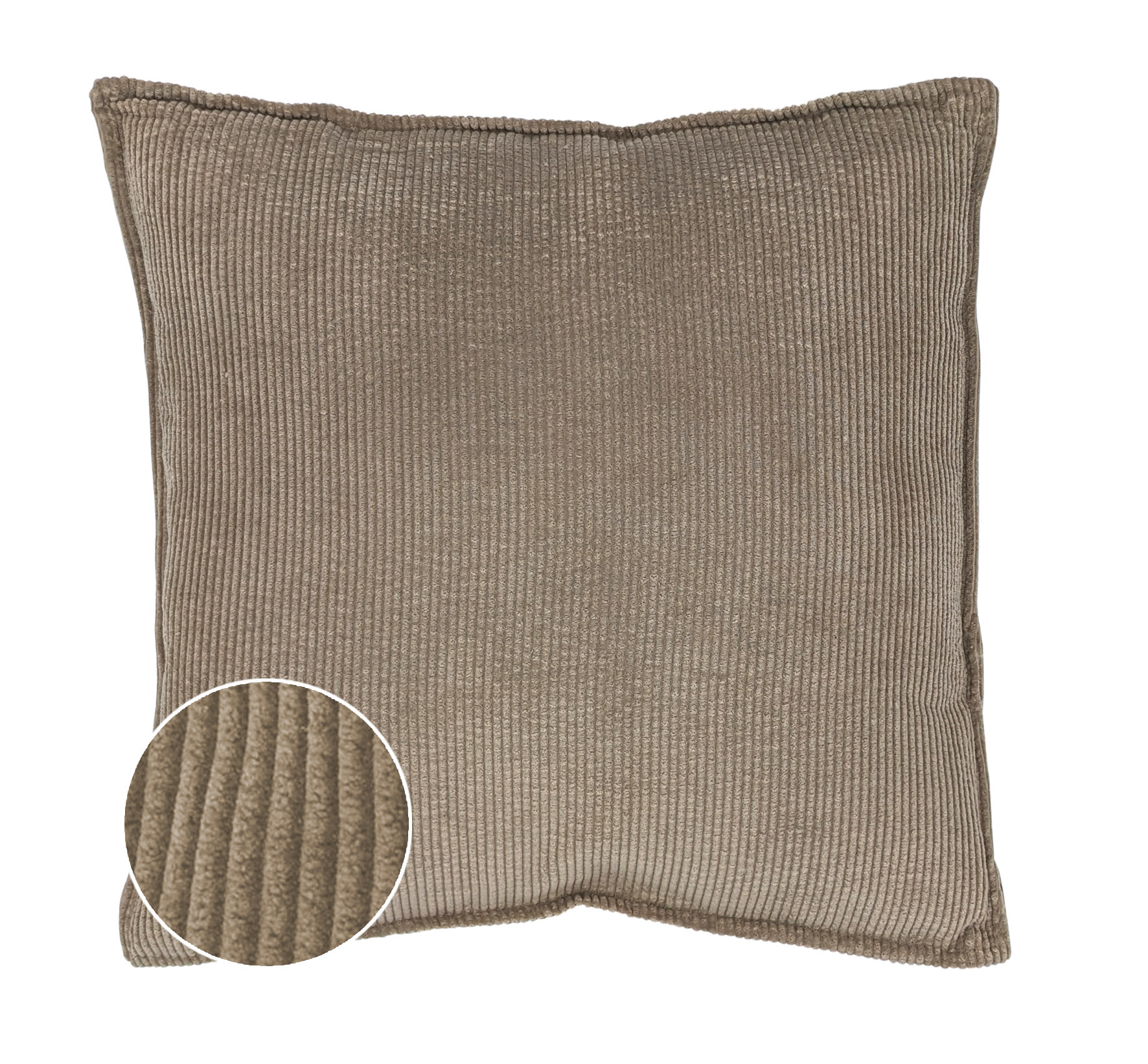 Cord Dekokissen 2er Set je 45 cm - kokossnuss braun / schwarz / braun - Zierkissen mit Füllung und Bezug - Kuschelkissen Sofakissen Rückenkissen