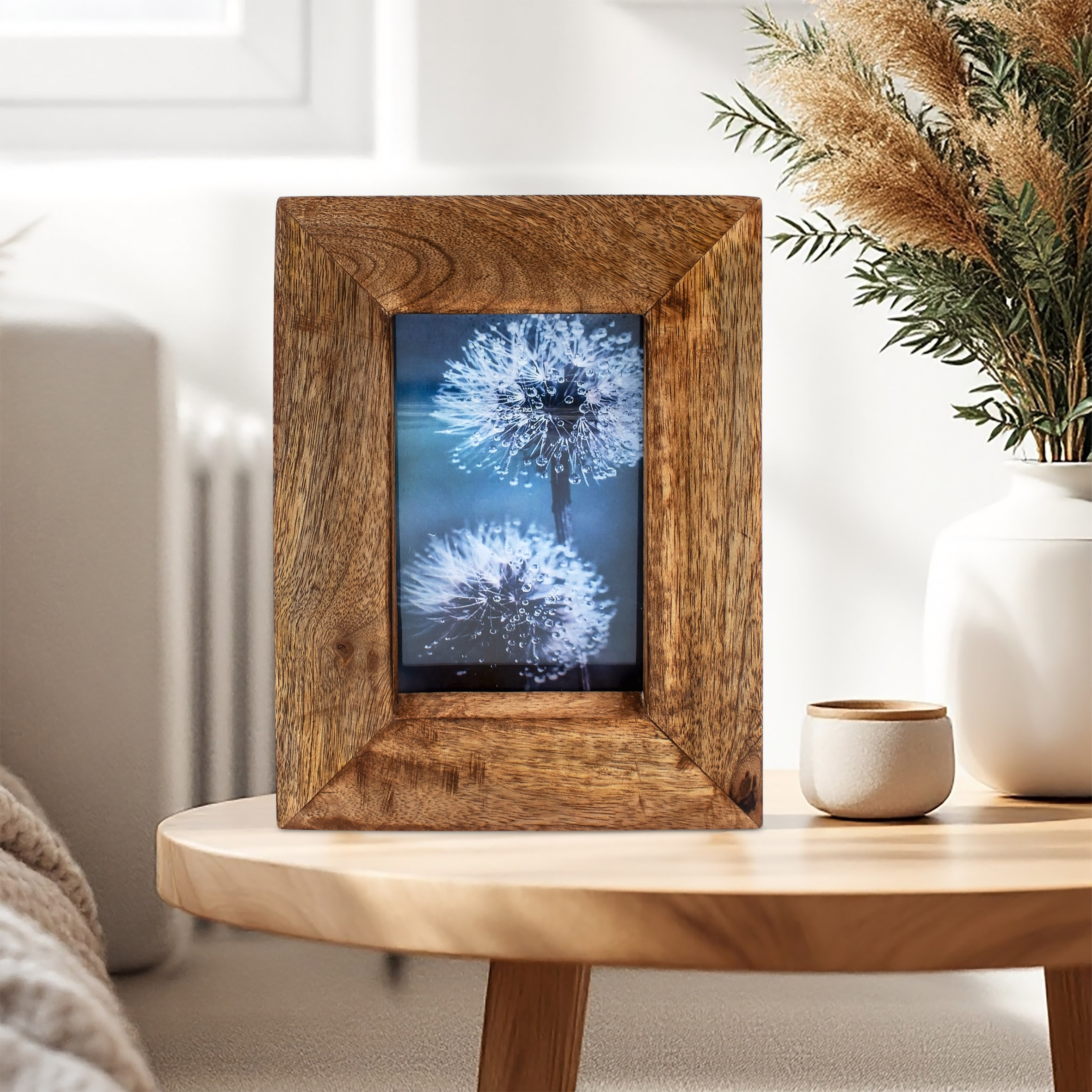 Mango Fotorahmen zum Stellen und Hängen - für 10 x 15 cm - Holz Bilderrahmen rechteckig für Hochformat Fotos