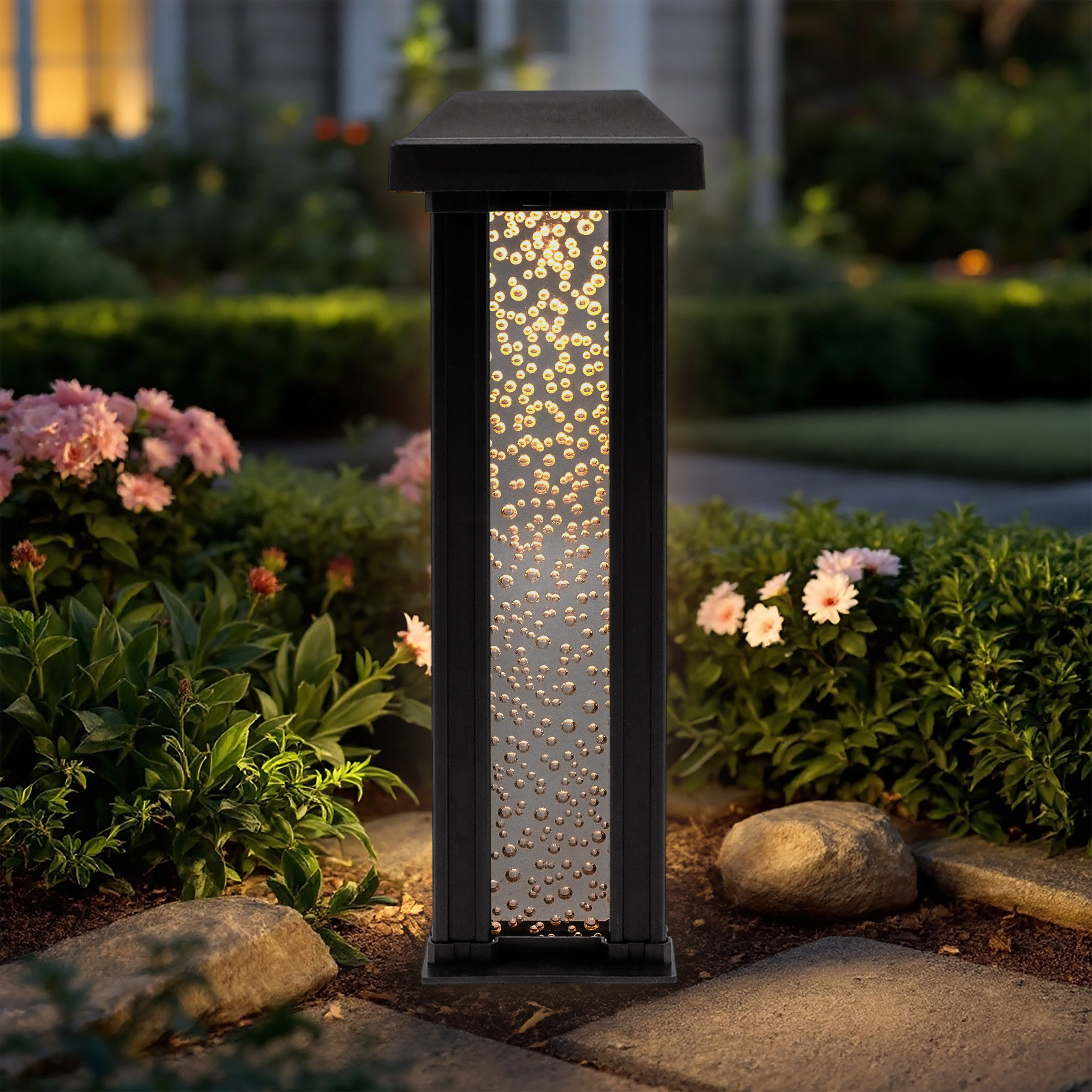 LED Solar Gartenstecker im Sprudelsäule Design - 30 cm