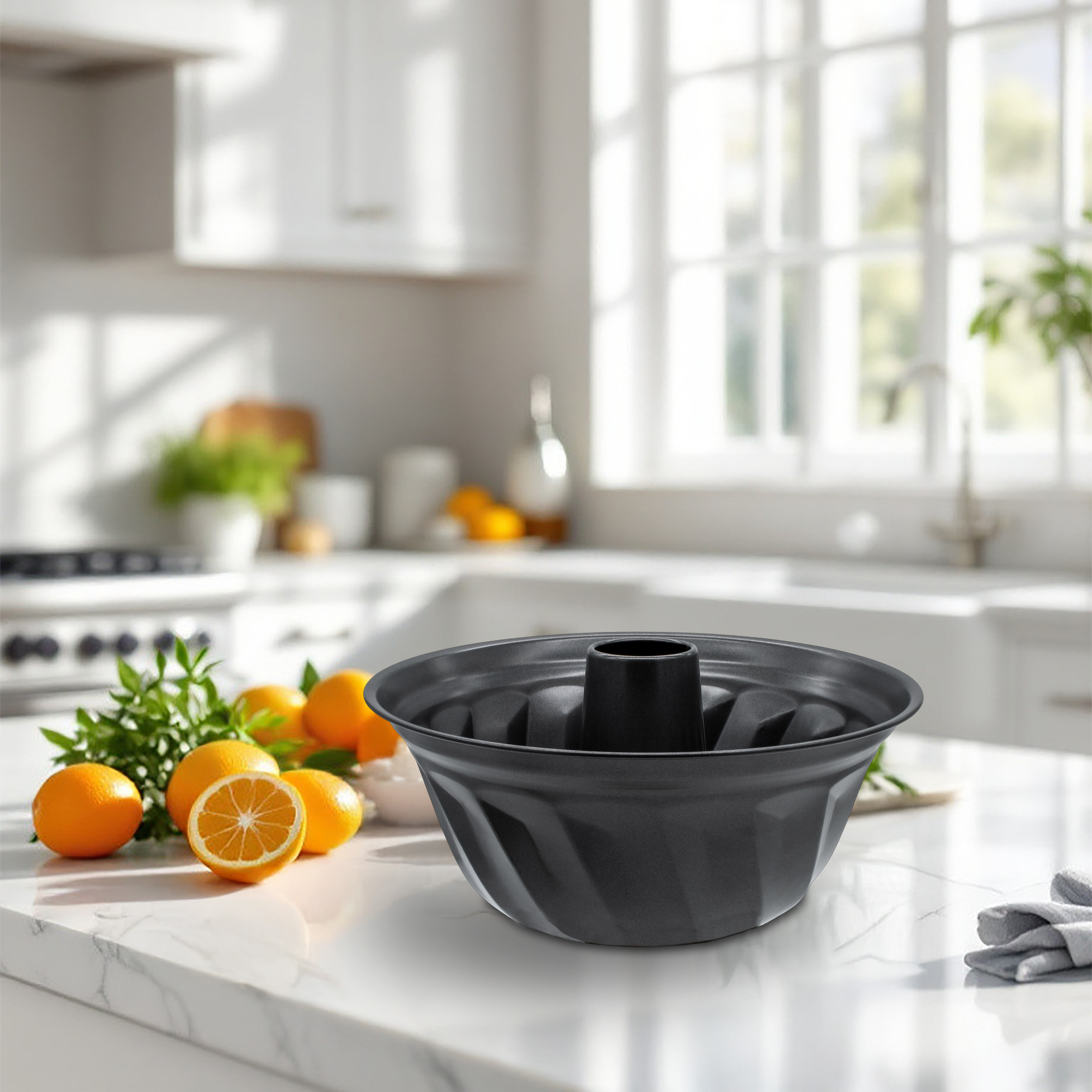 Gugelhupfform rund Ø 26 cm dunkelgrau PFOA-frei - 2er Set - Napfkuchen Backform mit Antihaft-Beschichtung