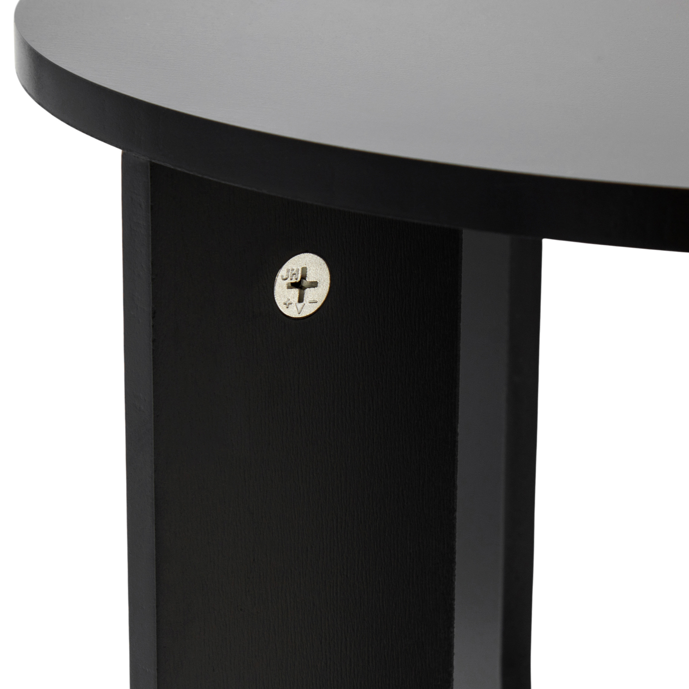 Design Holz Beistelltisch mit runder Tischplatte 40 cm - schwarz - kleiner Blumenhocker für den Wohnbereich