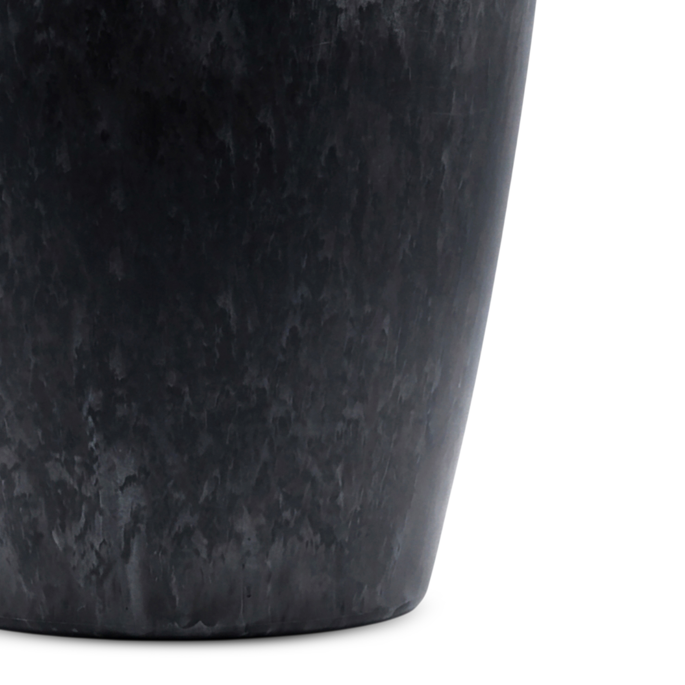 Kunststoff Pflanztopf massiv in Stein Optik - schwarz - Premium Blumentopf marmoriert für Außen und Innen