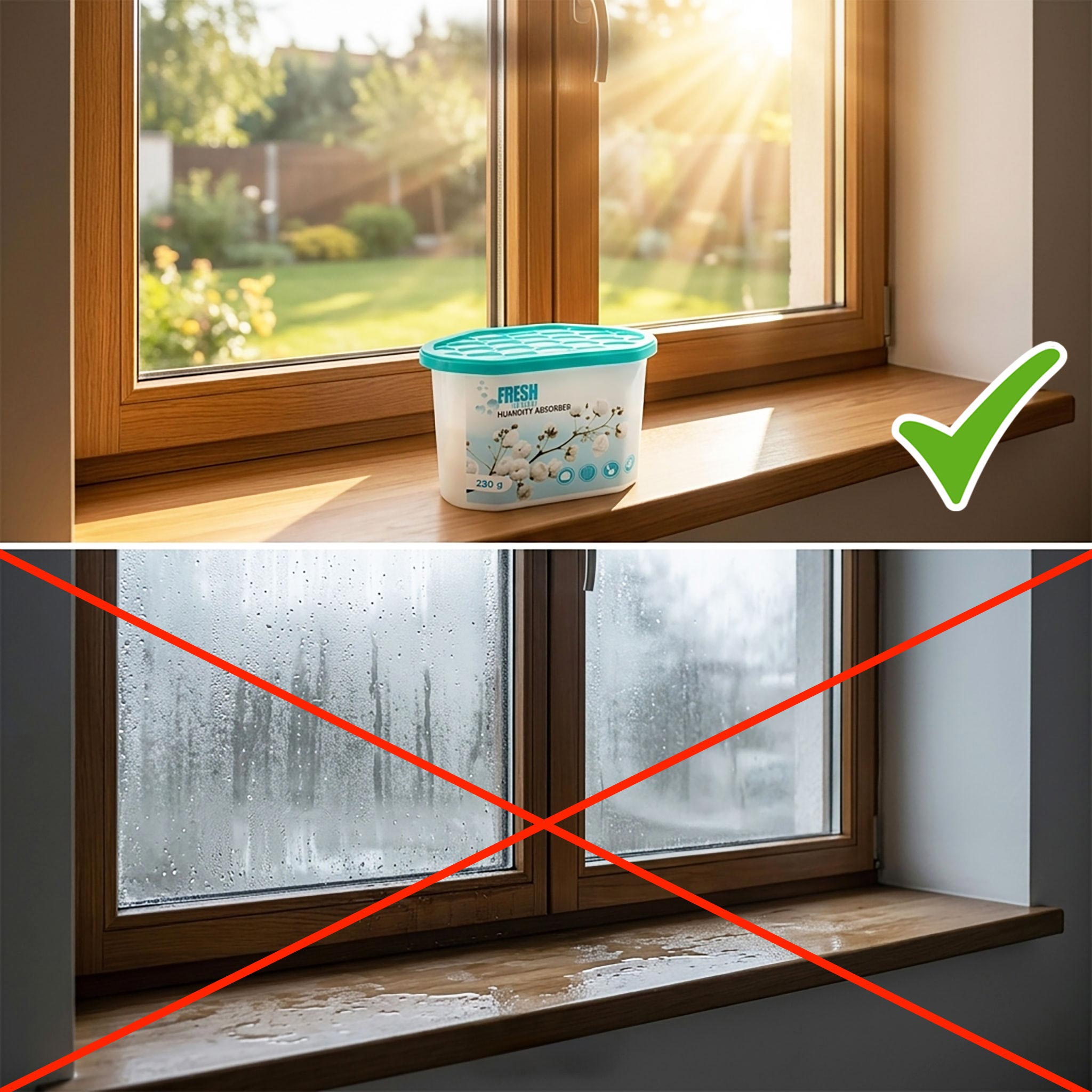 Luftentfeuchter Granulat Box mit 230g Frischeduft Granulat - 8er Pack - Raumentfeuchter mit Frische Wäsche Duft Entfeuchtergranulat