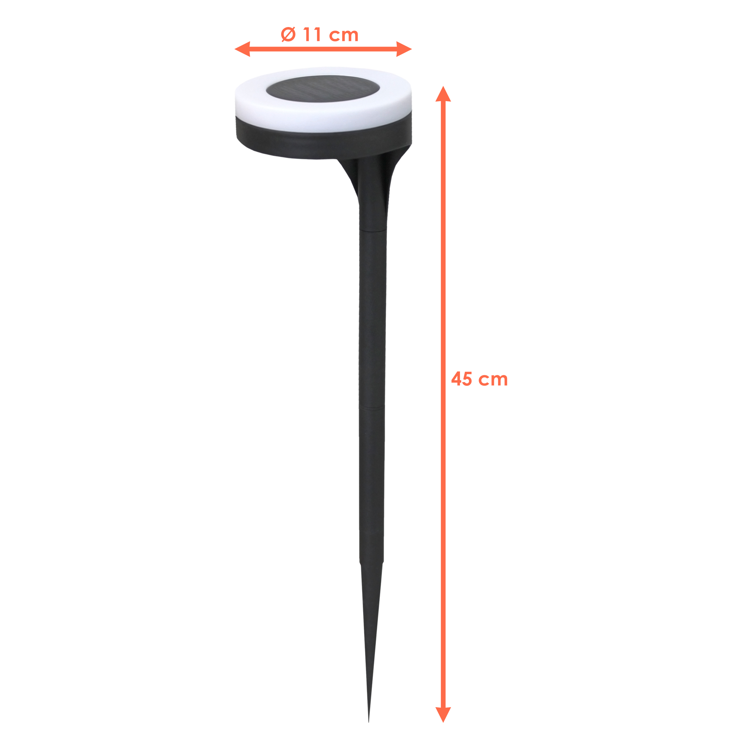 LED Solar Wegeleuchte 45 cm - 2er Set - Gehweg Lampe warm weiß mit Erdspieß