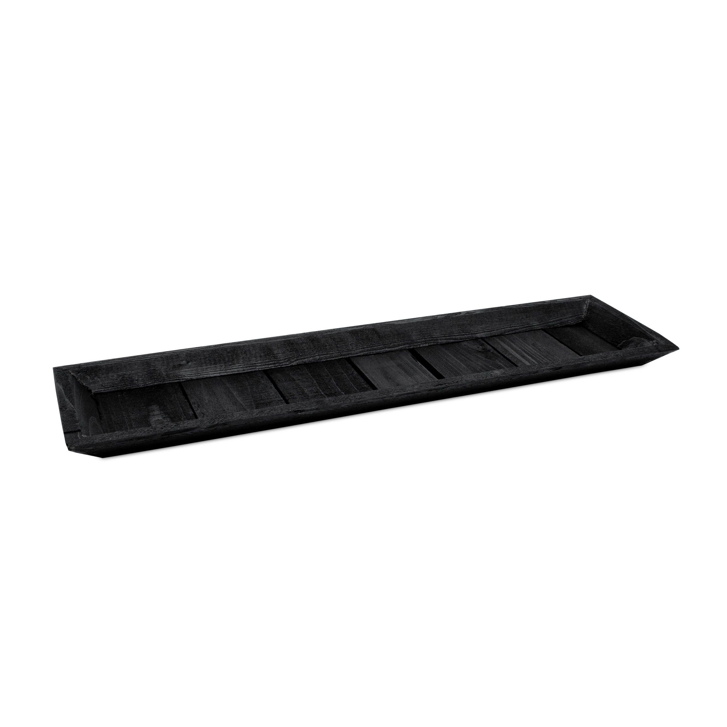 Holz Deko Tablett rechteckig schwarz - 60 x 16 cm