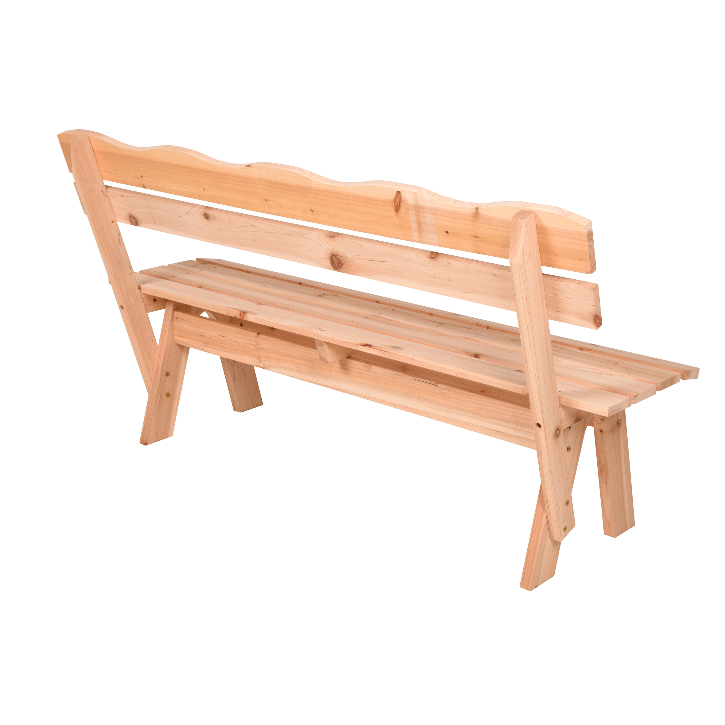 Massivholz Gartenbank 3-Sitzer mit Rückenlehne - 150 x 62 cm - Holz Sitzbank wetterfest 200 kg Belastbarkeit