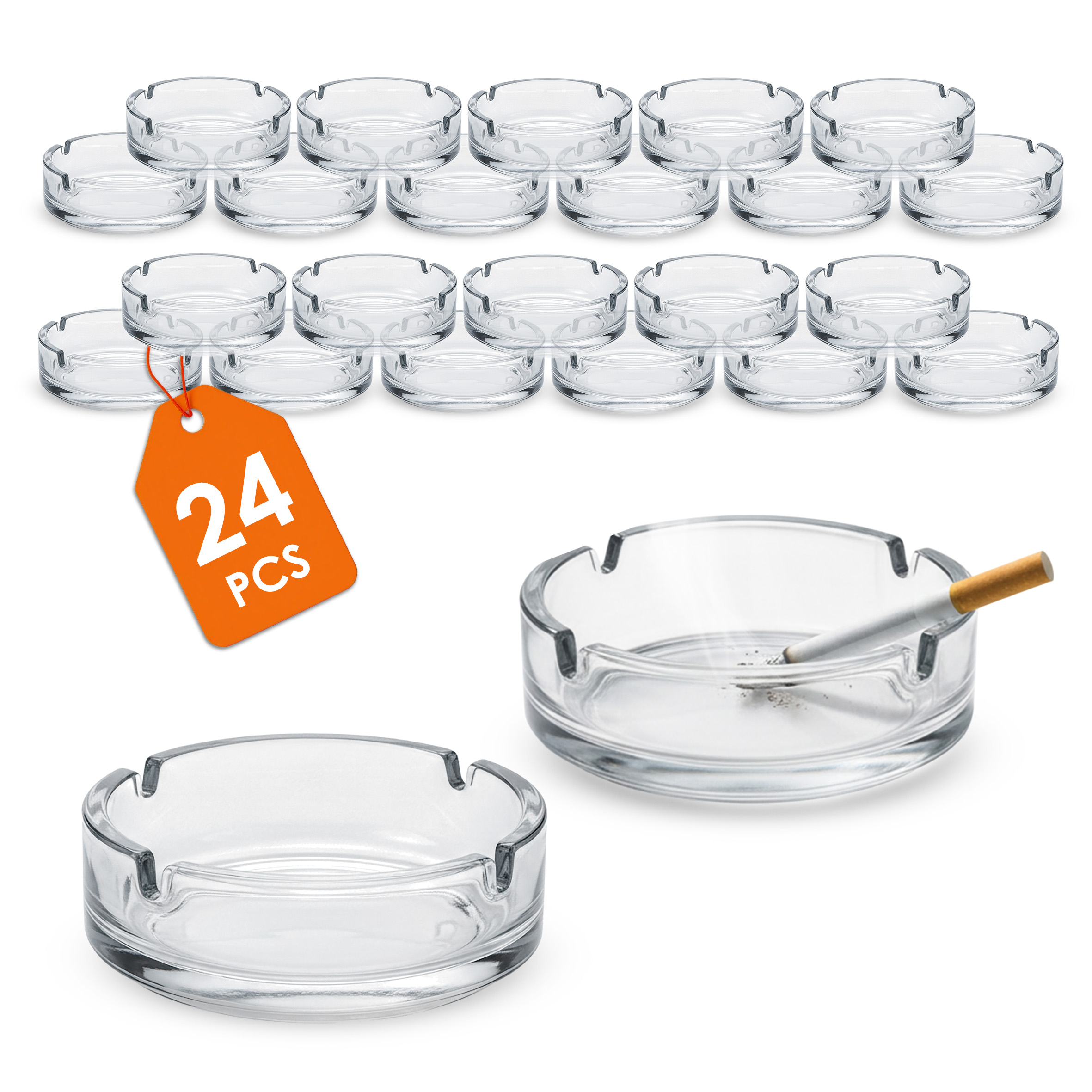 Glas Aschenbecher 10 cm - RUND oder ECKIG