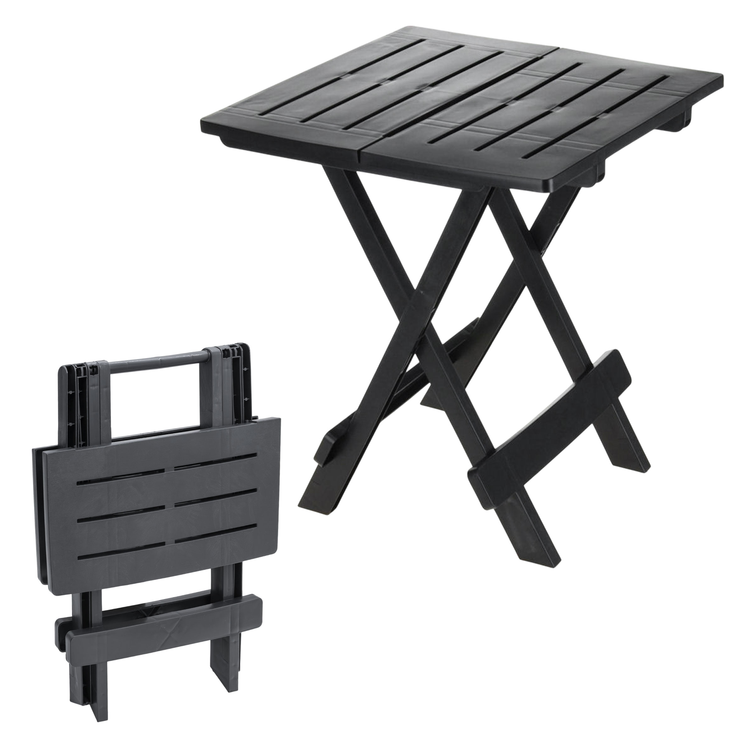 Kunststoff Klapptisch 45 x 43 cm - anthrazit - Garten Beistelltisch klappbar
