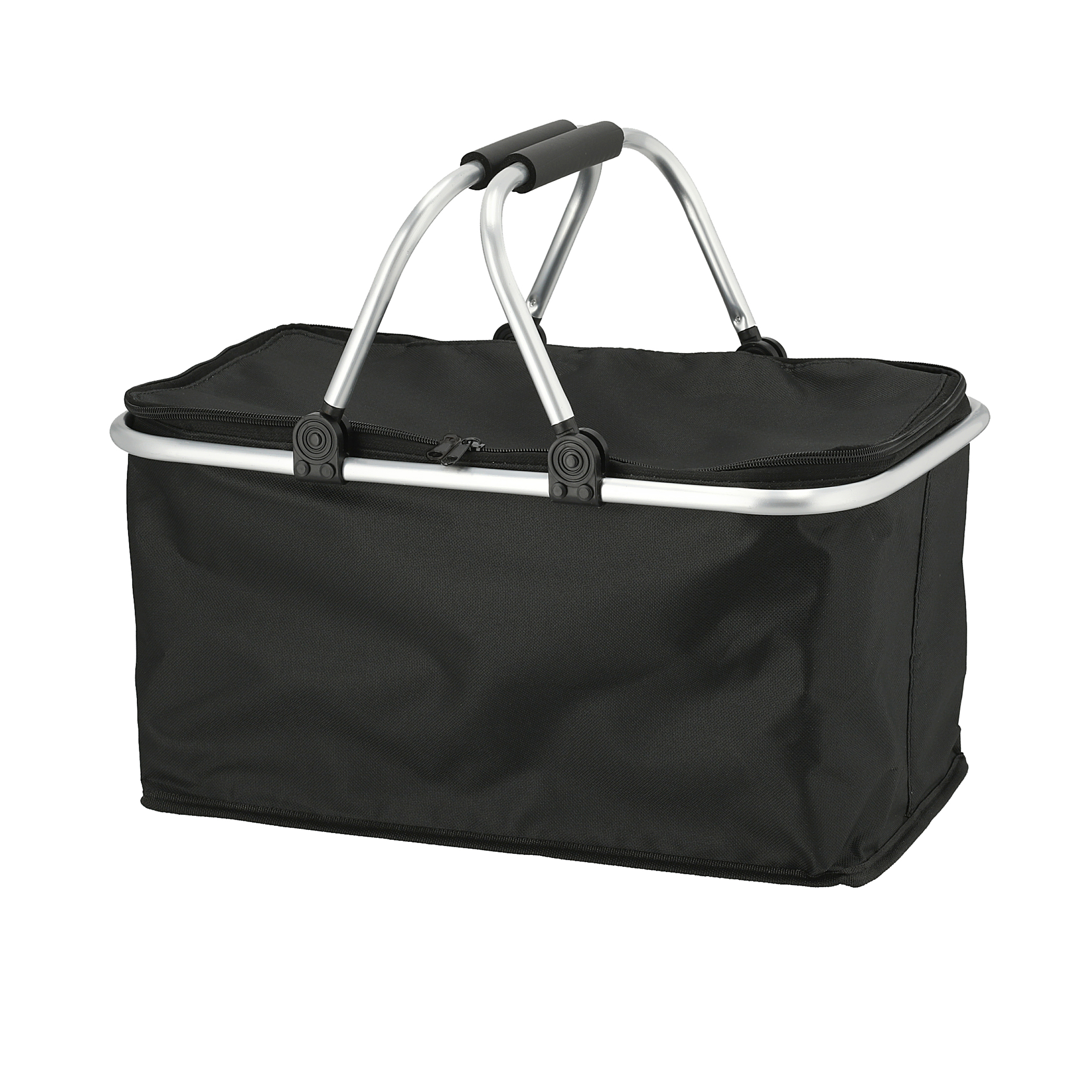 Thermo Einkaufskorb 30 Liter schwarz - 48 x 24 cm - Einkaufstasche klappbar mit Kühlfunktion