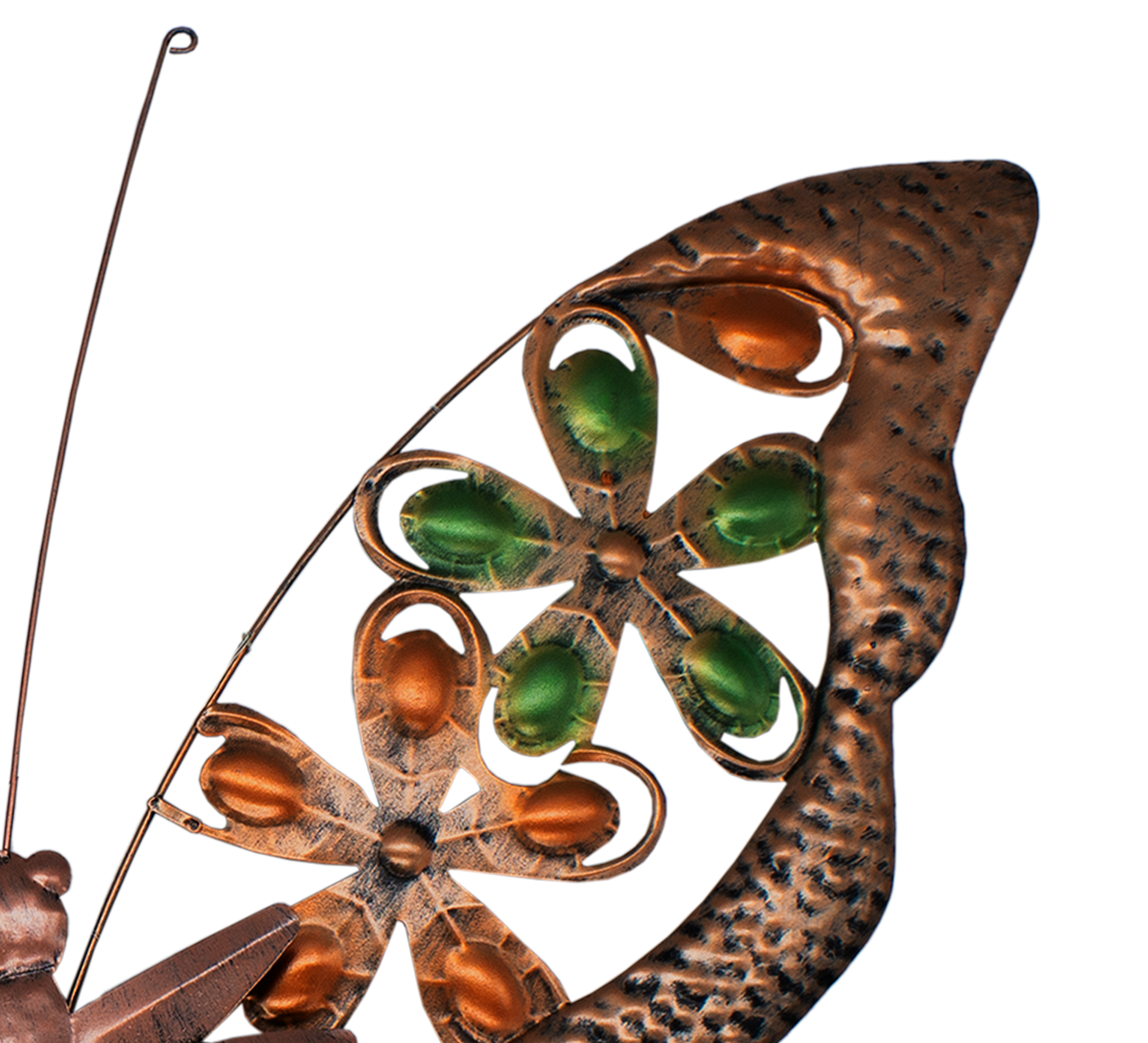 Solar Wandbild Schmetterling in bronze mit 24 LED - 61 x 52 cm - Metall Wand Deko für Außen warm weiß beleuchtet