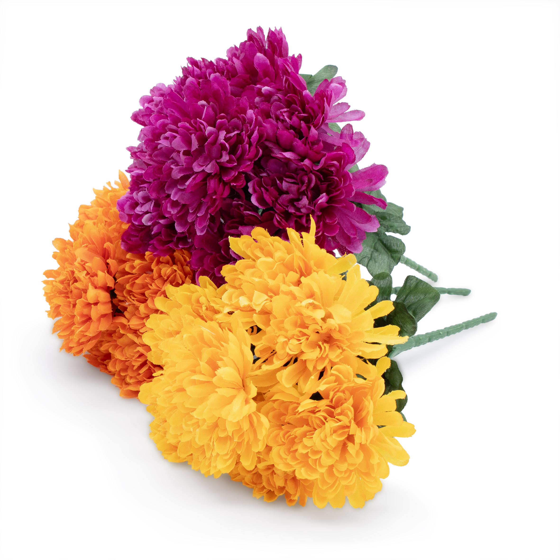Chrysanthemen Strauß künstlich 2er Set - gelb
