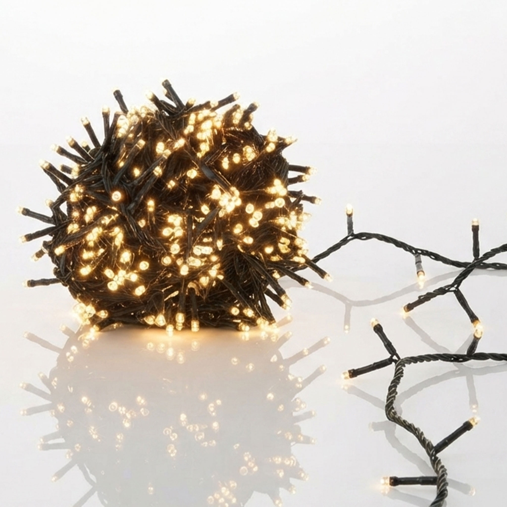 Lichterkette mit 700 LEDs ca. 14 m mit Controller und Speicherchip - Farbe: extra warmweiß