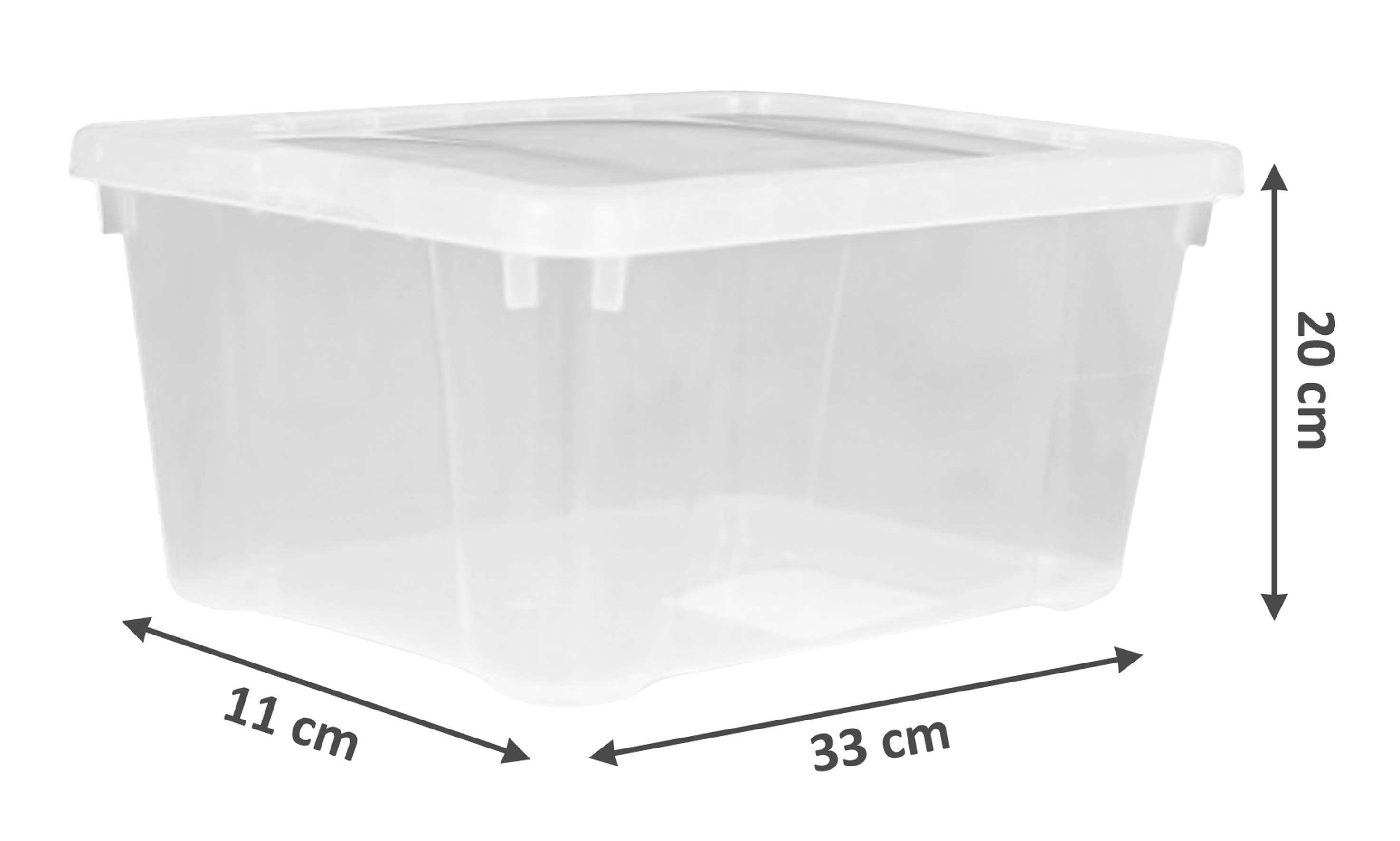 Kunststoff Aufbewahrungsbox transparent 4,5 Liter - 5er Set - Klarsicht Universal Box 33 x 20 cm