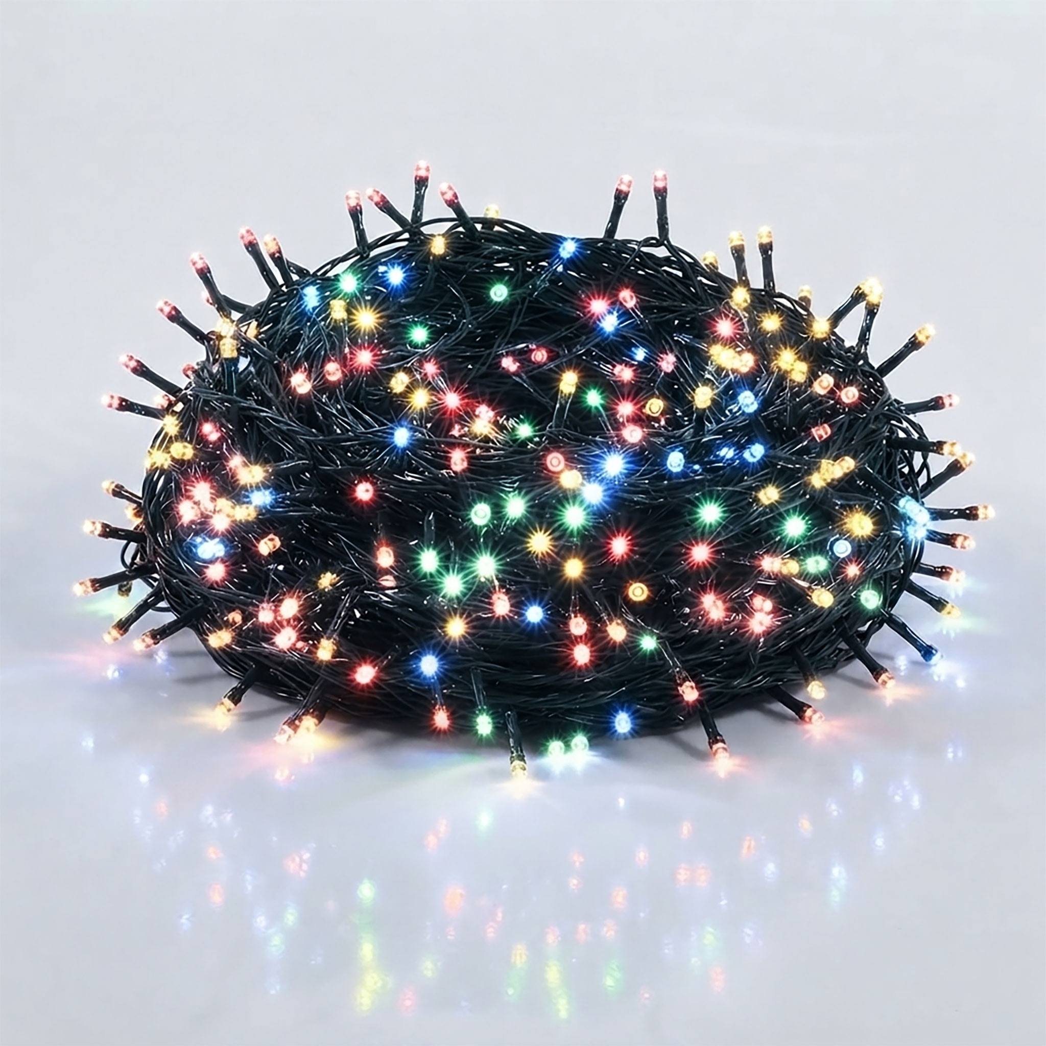 LED Weihnachts Lichterkette mehrfarbig - 40 LED / 6 m - Deko Beleuchtung bunt für Außen mit Timer