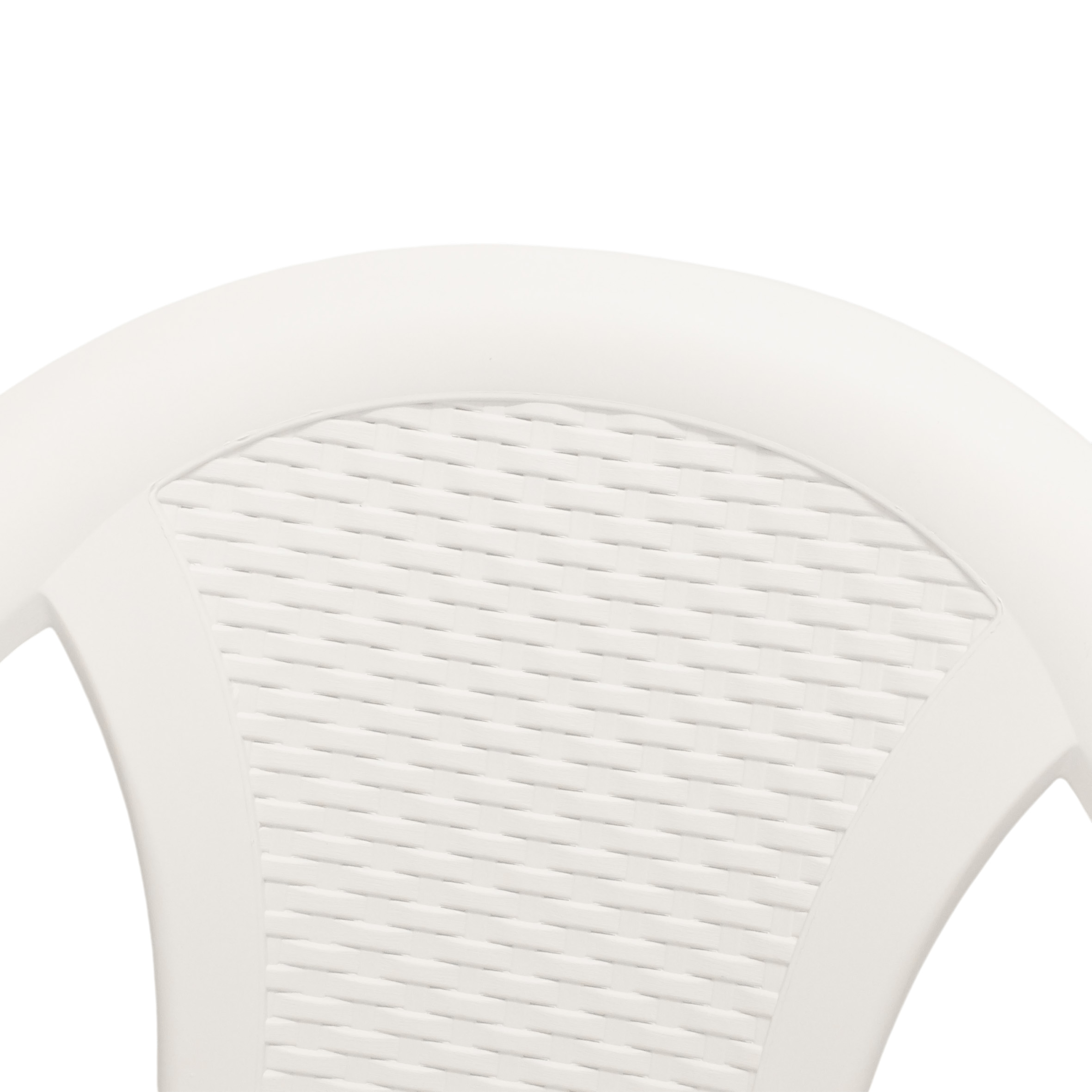 Gartenstuhl weiß in Rattan Optik ca. 82 cm x 55 cm x 52 cm, stapelbar - einzeln oder in 4er Set