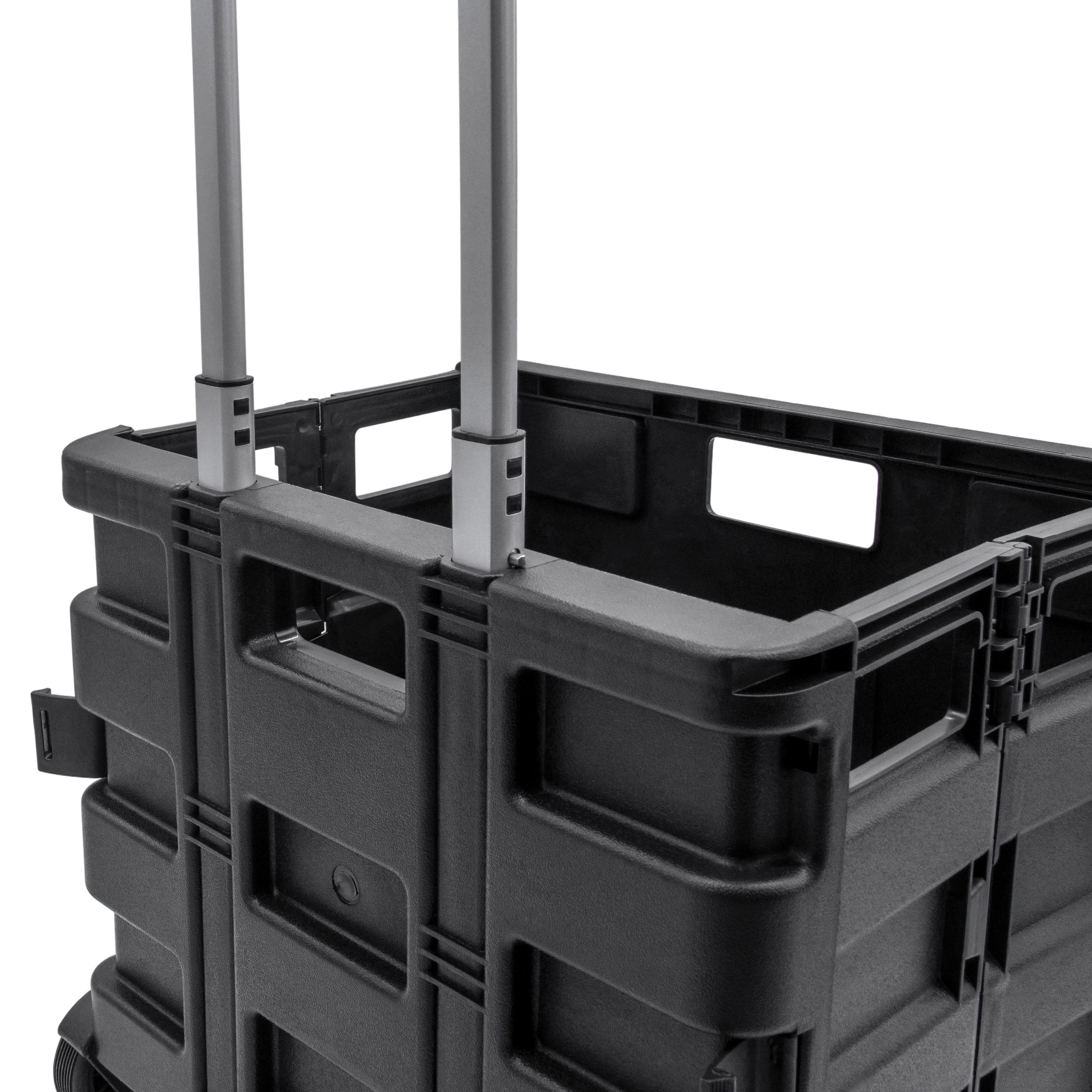 Einkaufstrolley schwarz klappbar mit Rollen bis 18 kg - 30 L - Einkaufskorb fahrbar mit Aluminium Teleskopgriff