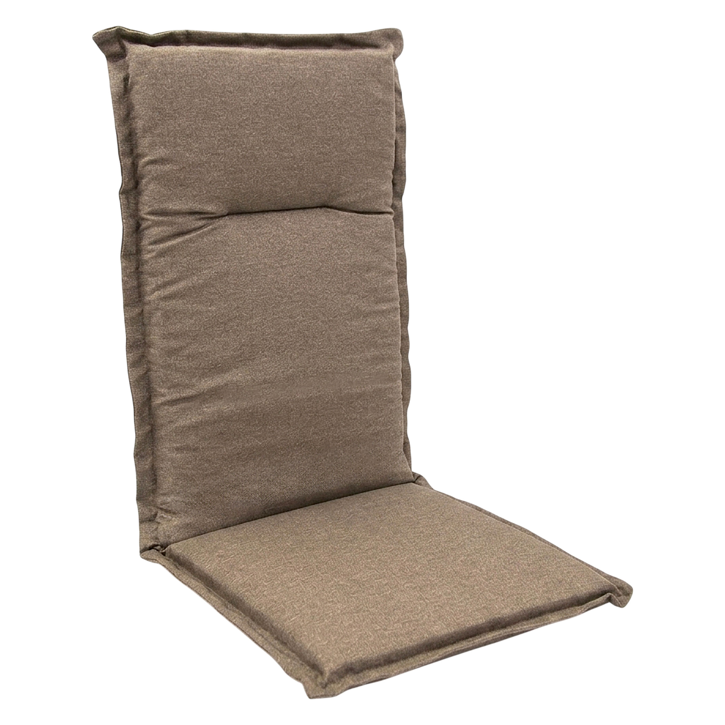 Universal Hochlehner Auflage taupe - 123 cm - Gartenstuhl Kissen einfarbig