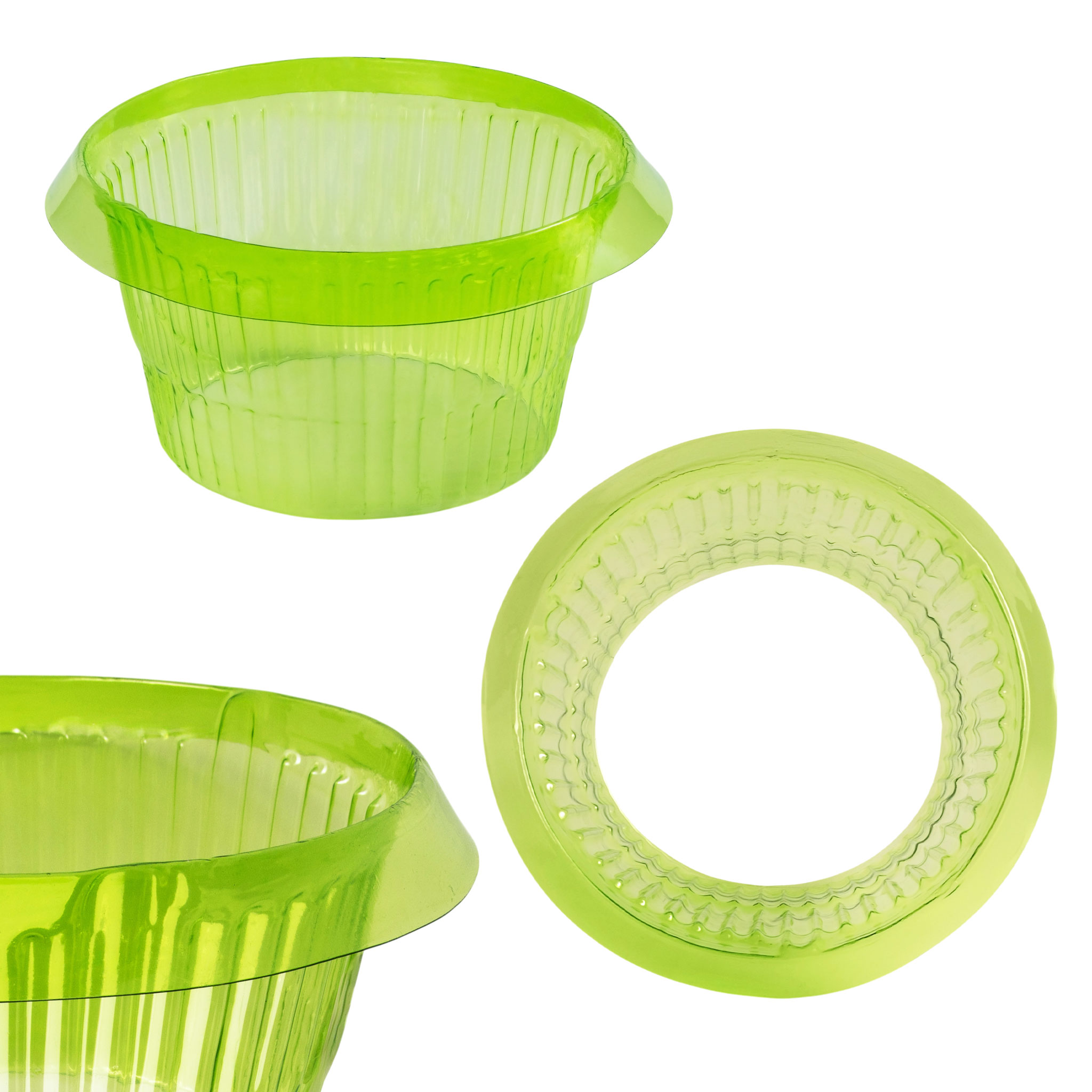 Kunststoff Schneckenschutz Ring 20 cm grün - 20 Stück - Schädlingsabwehr und Bewässerungshilfe