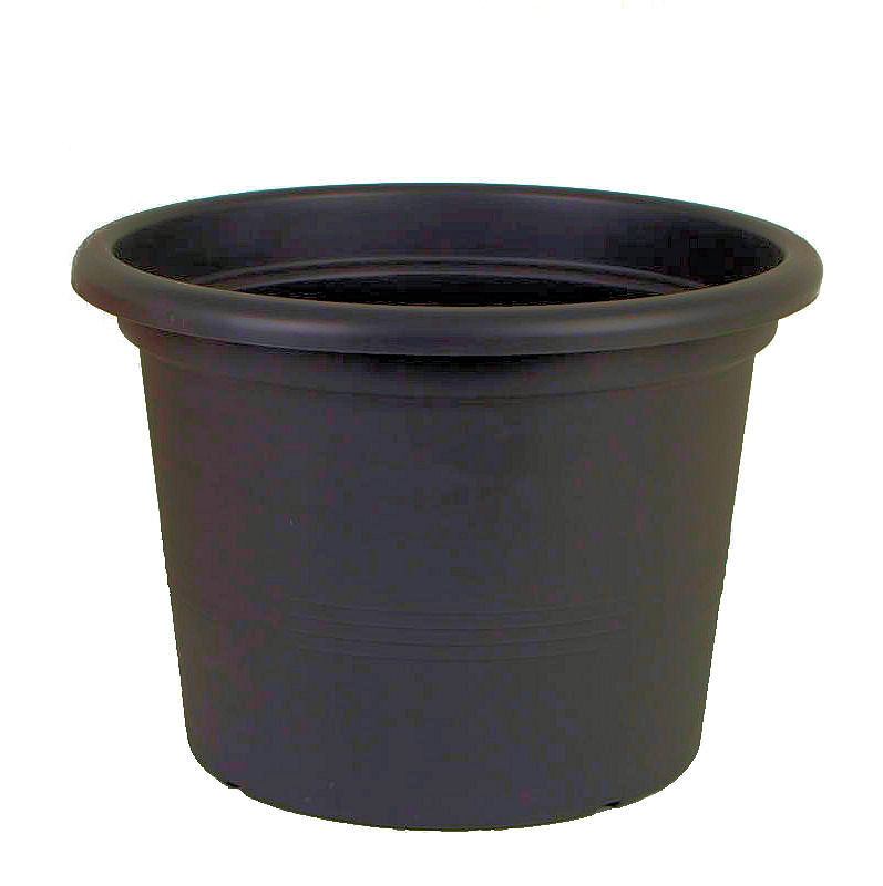 Kunststoff Pflanztopf CAMPANULA in anthrazit - 50 cm - schwarzer Pflanzkübel mit Wasserablauf 