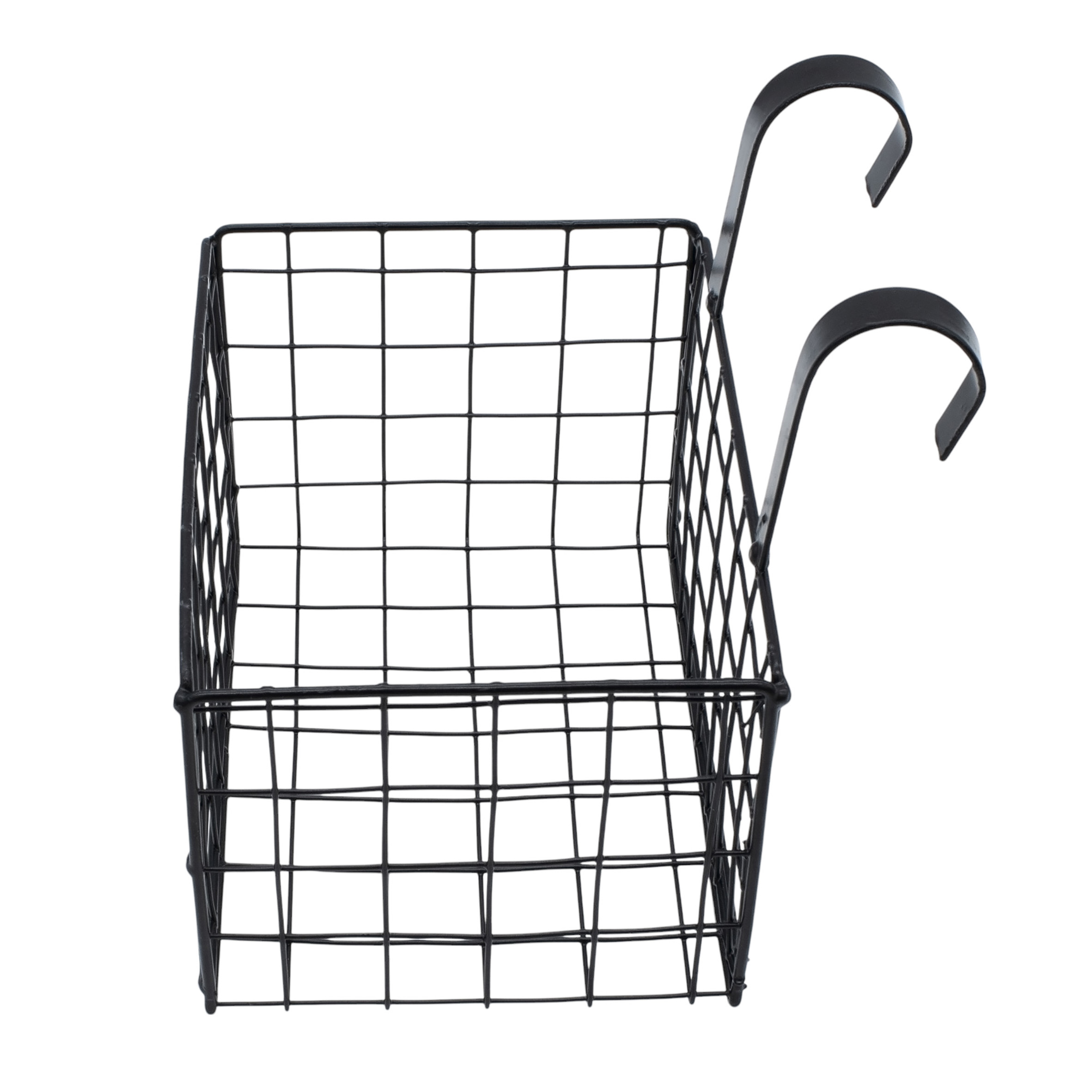 Metall Hängekörbchen 18 x 14 cm schwarz - 2er Set - Gitter Aufbewahrungskorb zum Aufhängen