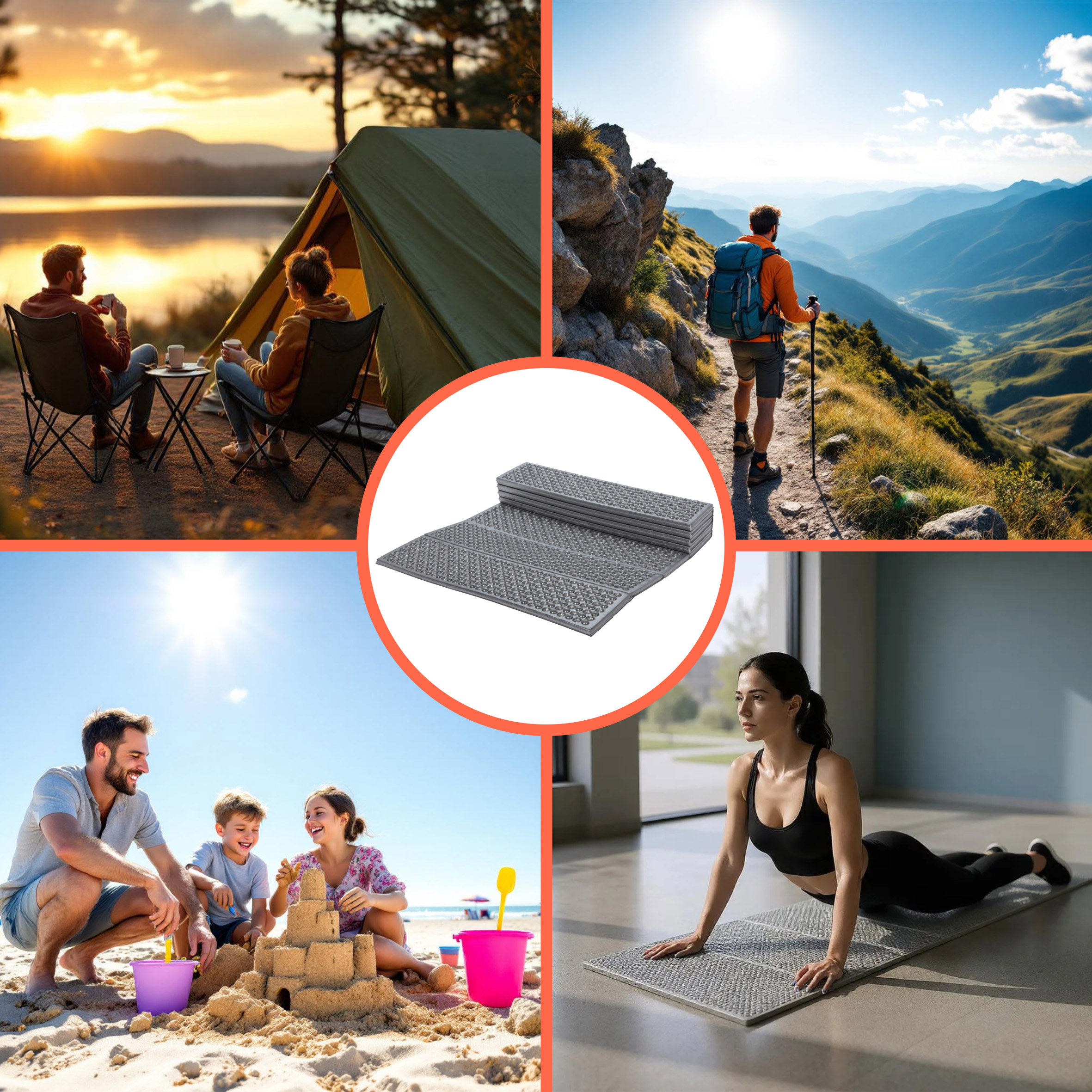 Camping Isomatte ultraleicht faltbar silber - 180 x 59 cm - Outdoor Schaumstoff Thermo Bodenmatte Outdoor-Abenteuer