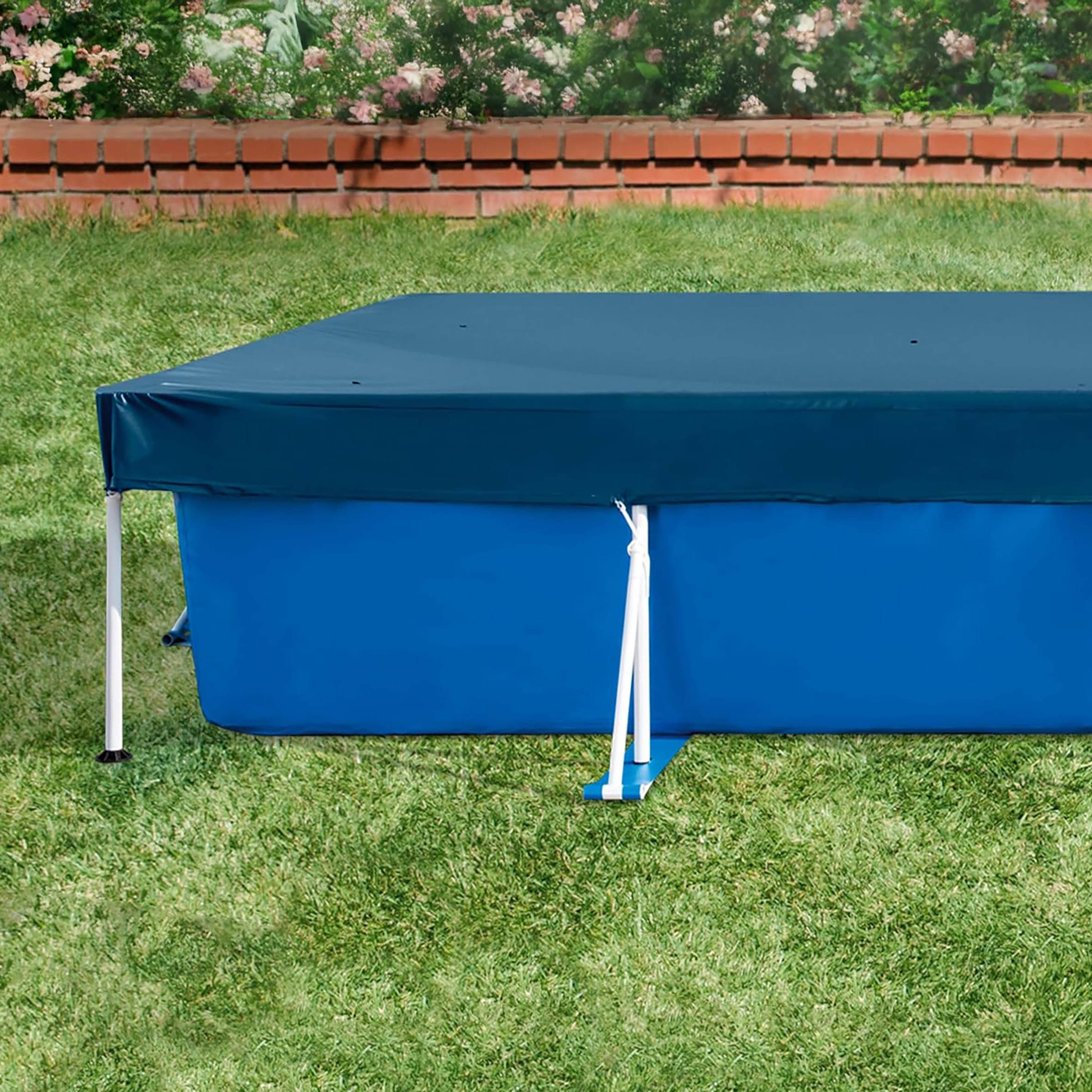 Intex Poolabdeckung rechteckig blau - 460 x 220 cm - Schutzplane für Family Frame Pool