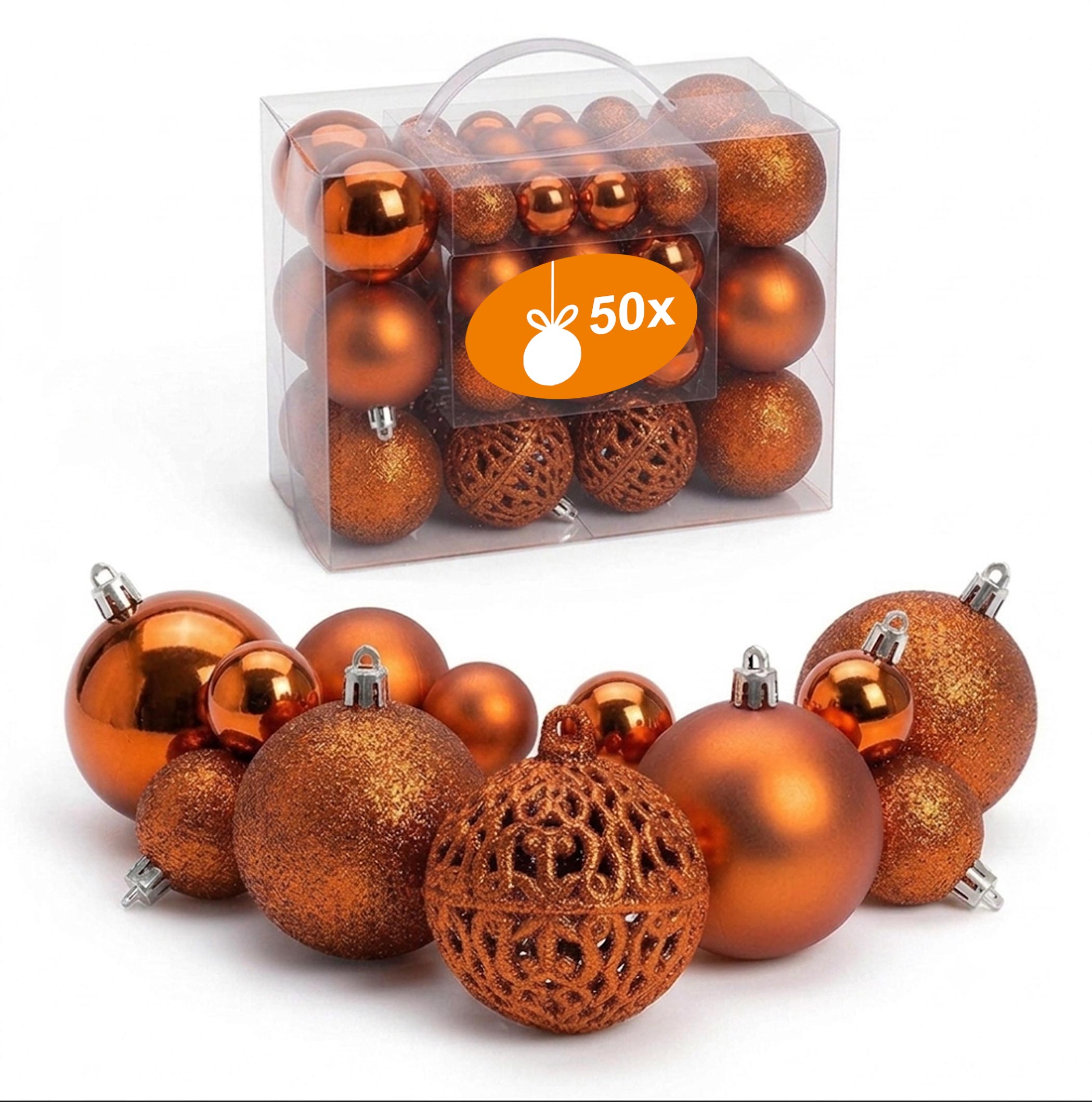 Kunststoff Christbaumkugel Set bruchsicher - auswahl - Design Weihnachtskugeln inklusive Metall Haken