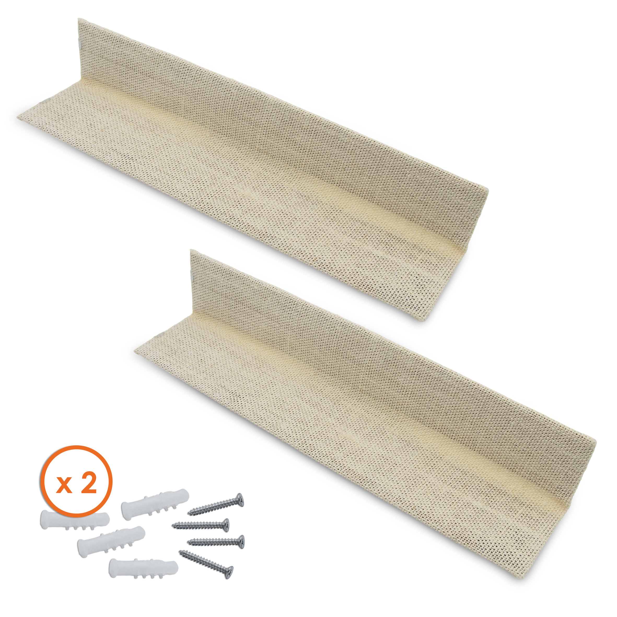 Katzen Kratzbrett mit 2 verschiedenen Seiten - 50 cm oder 80 cm / 1er oder 2er Pack - Sisal und Plüsch Kratzecke zum Legen oder Hängen