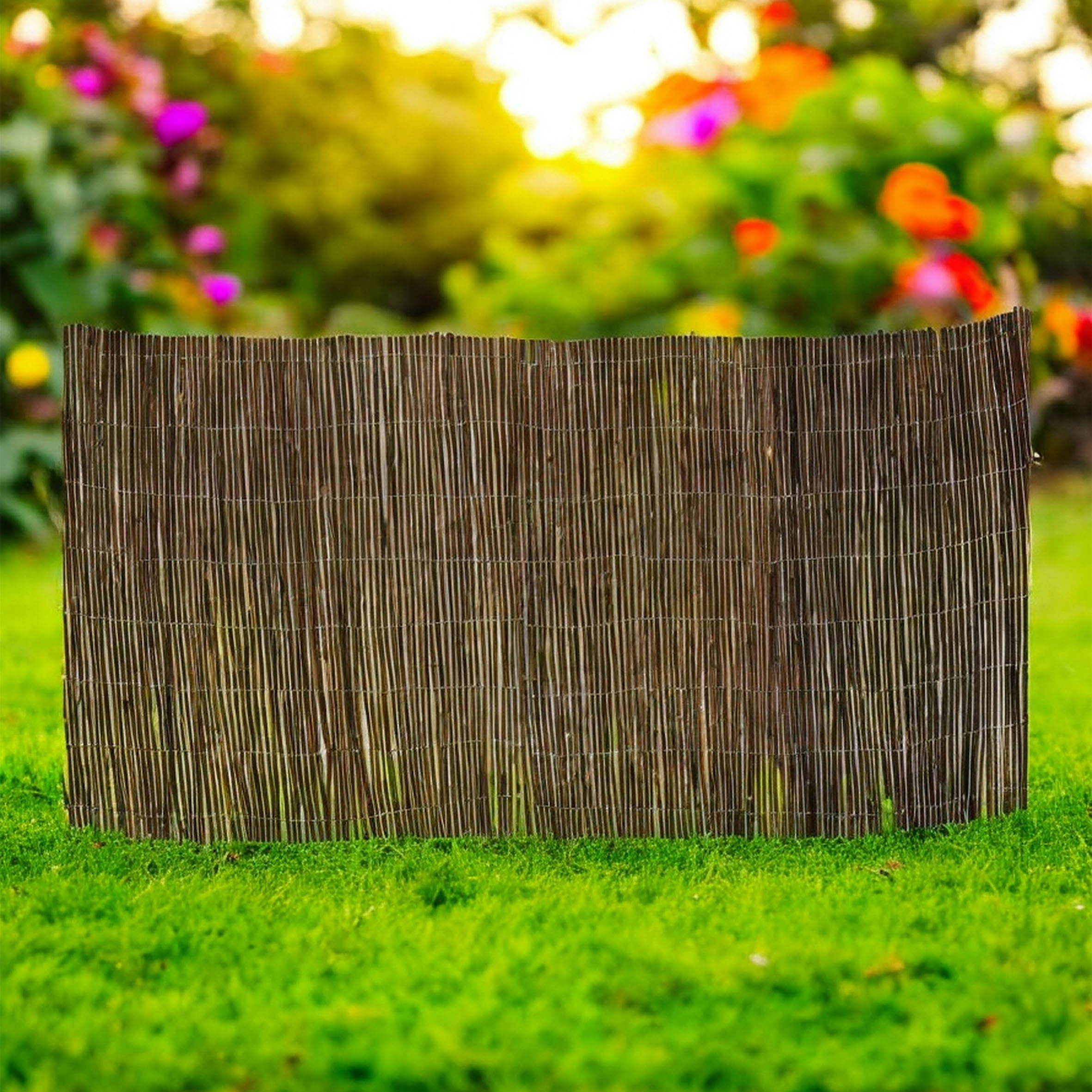 Balkon Sichtschutz Matte aus Weide - 250 x 75 cm - Holz Windschutz Zaun blickdicht