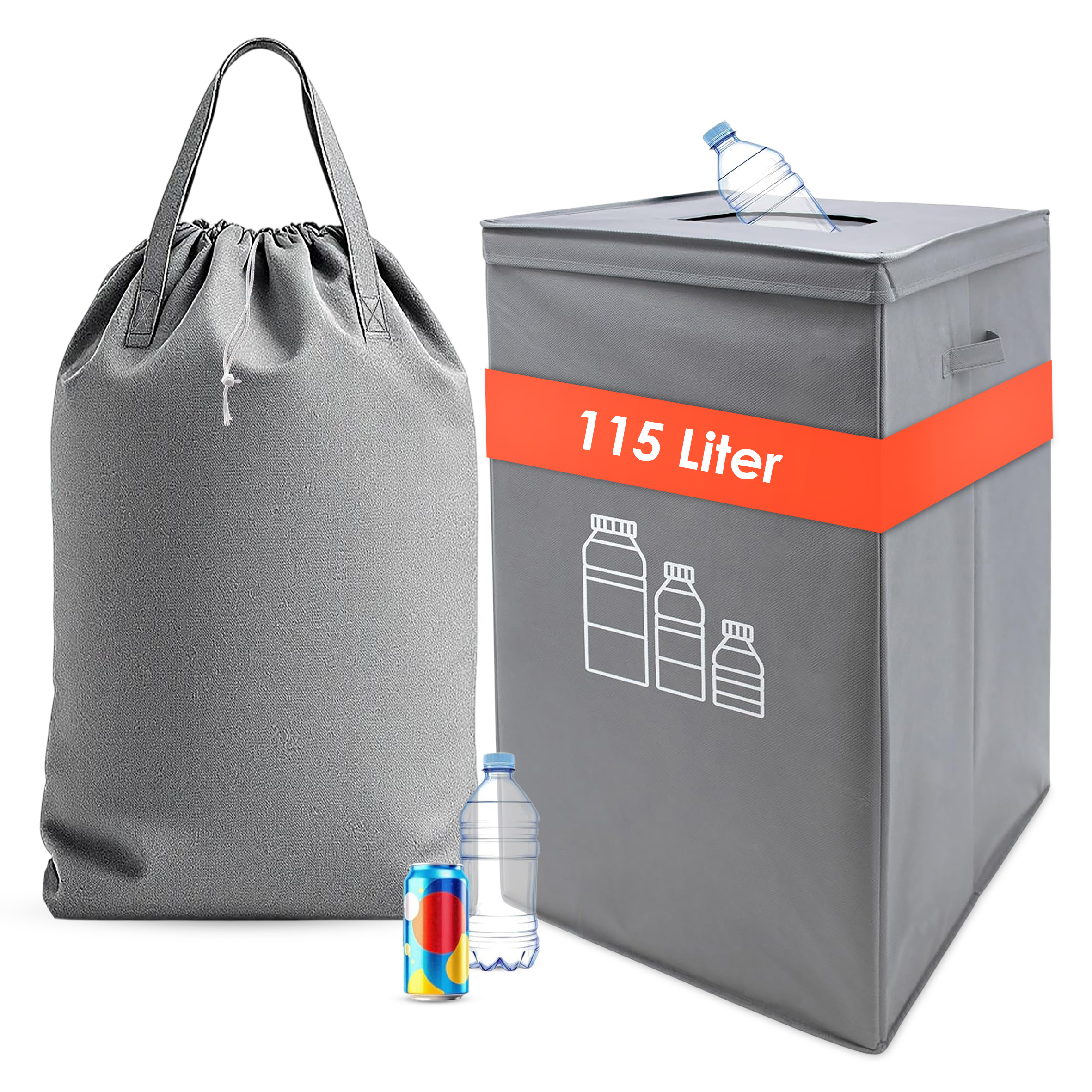 Flaschensammler mit entnehmbarer Tragetasche - 115 L