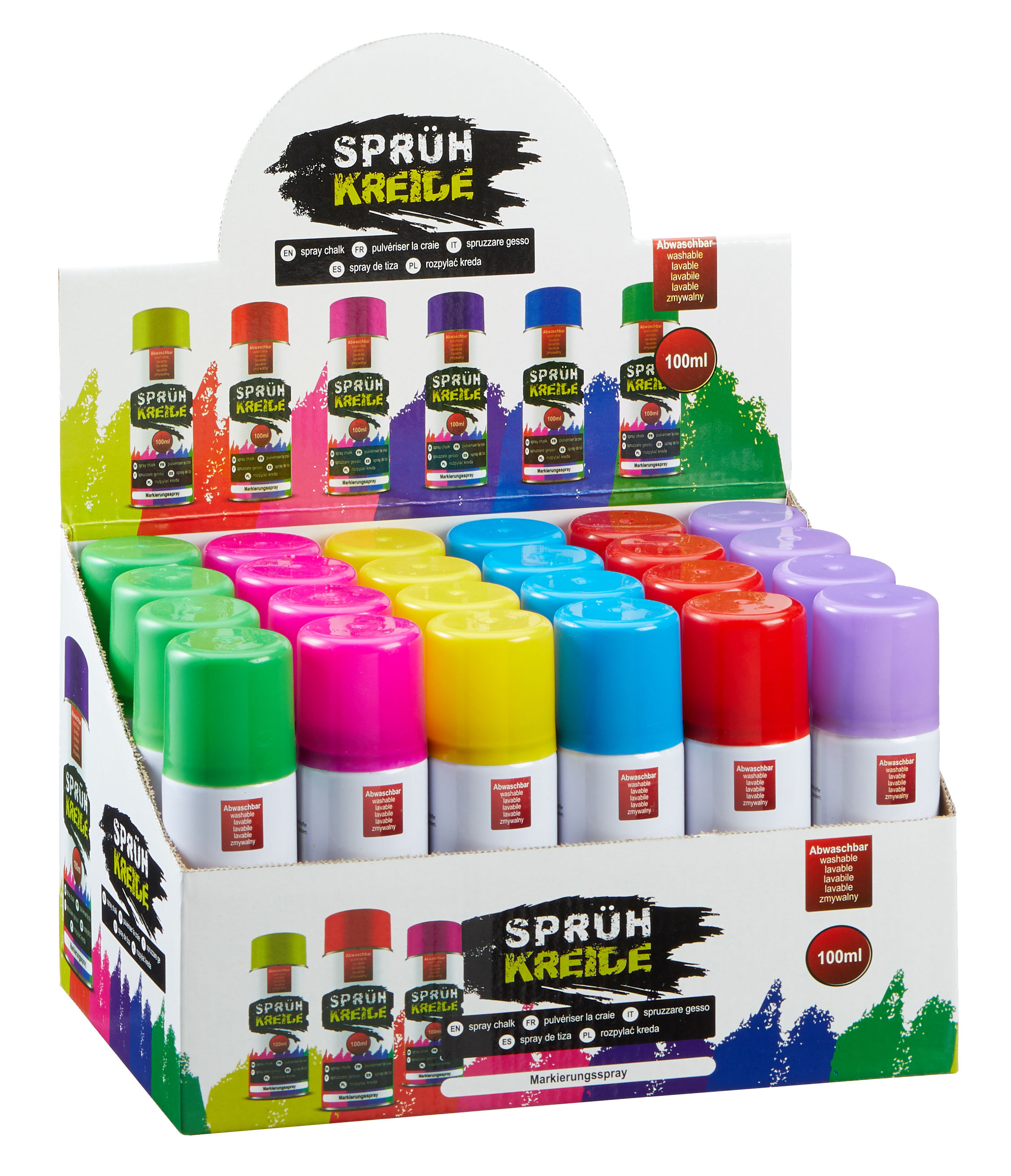 2x 500ml Sprühkreide Neon-Gelb – Abwaschbare Markierungsfarbe Für Asphalt, Gras, Beton | Temporäres Graffiti & Bodenmarkierung