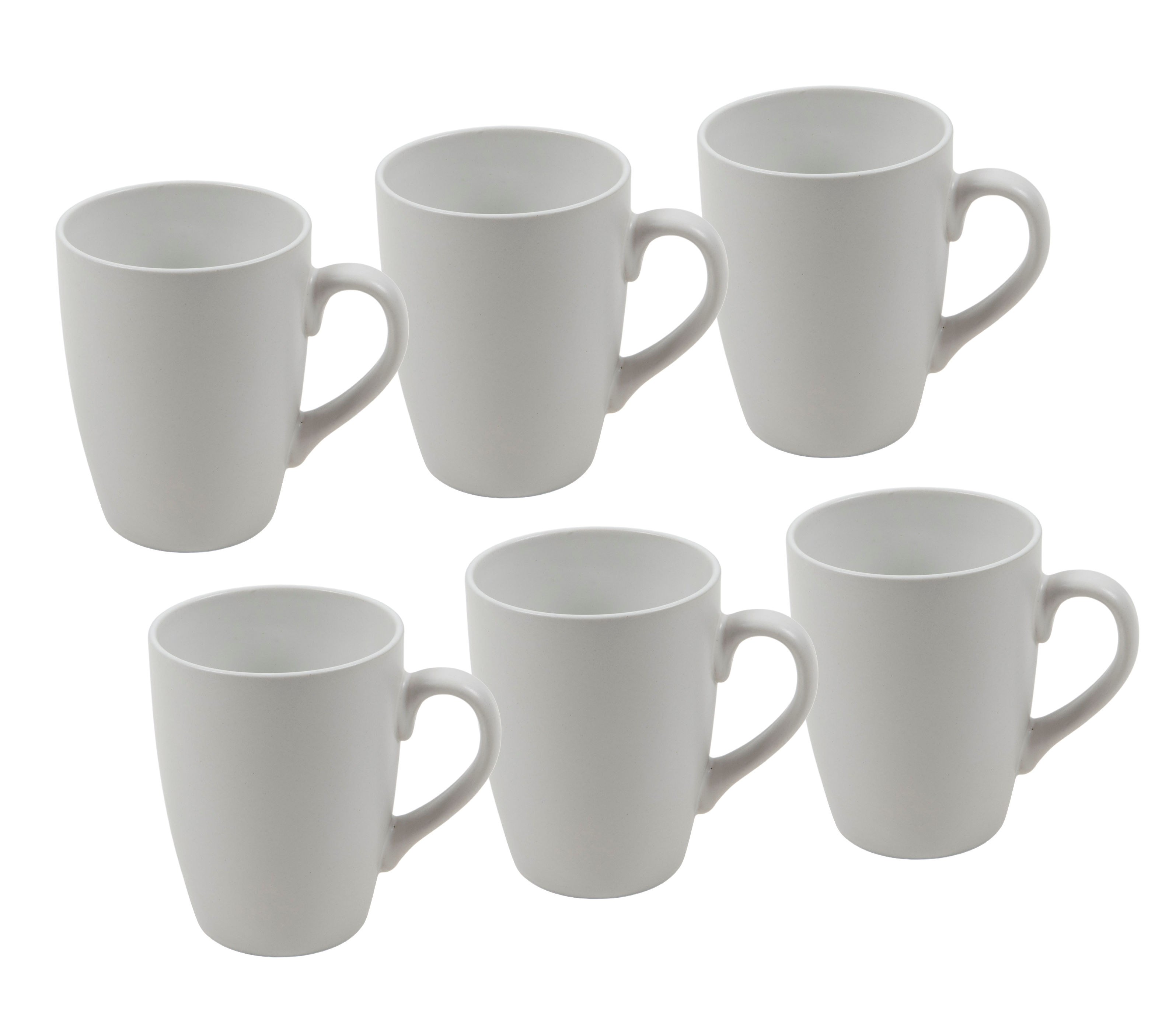 Kaffeebecher in weiß matt - 6er Set - 001