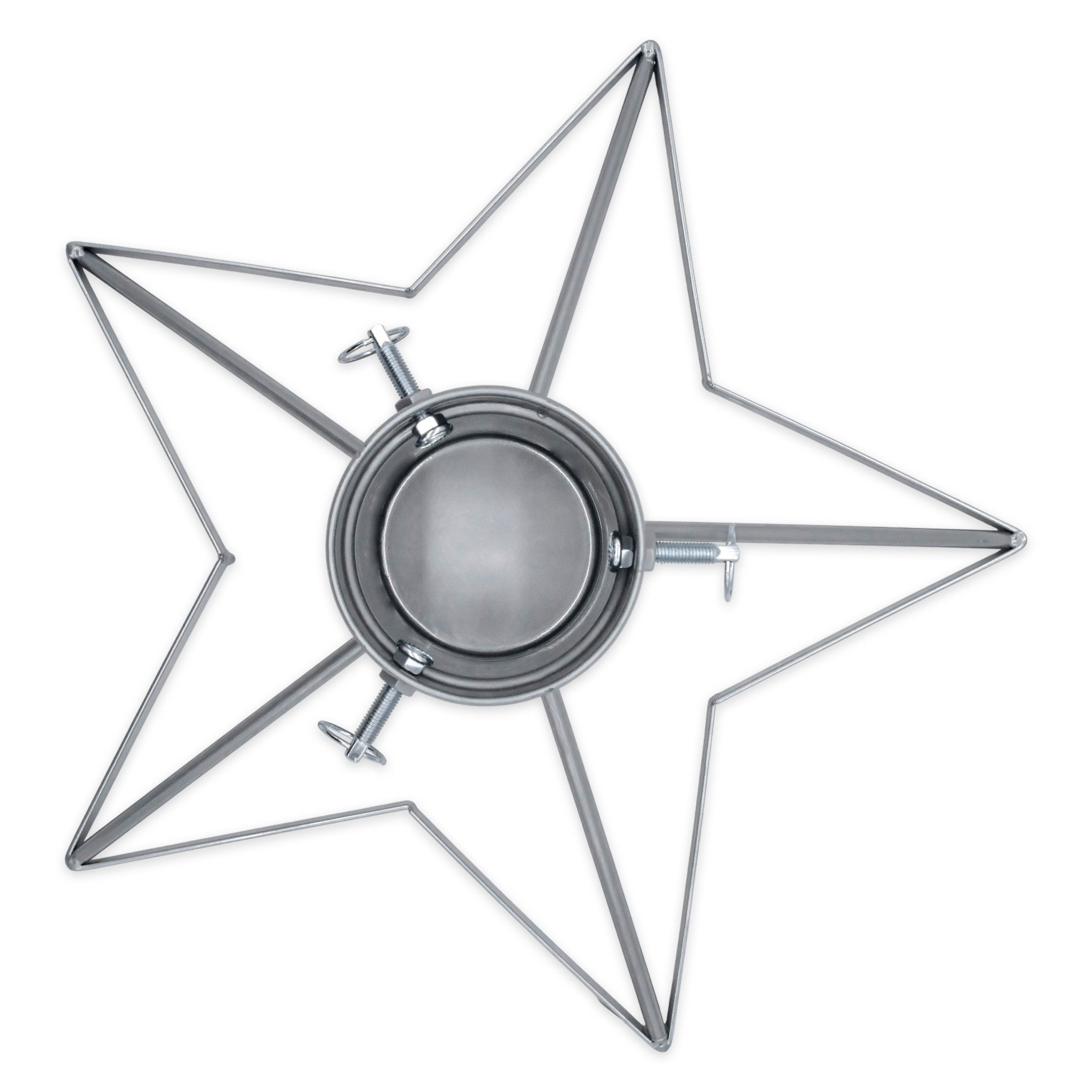 Metall Weihnachtsbaum Ständer in Stern Form - 49cm - Silber
