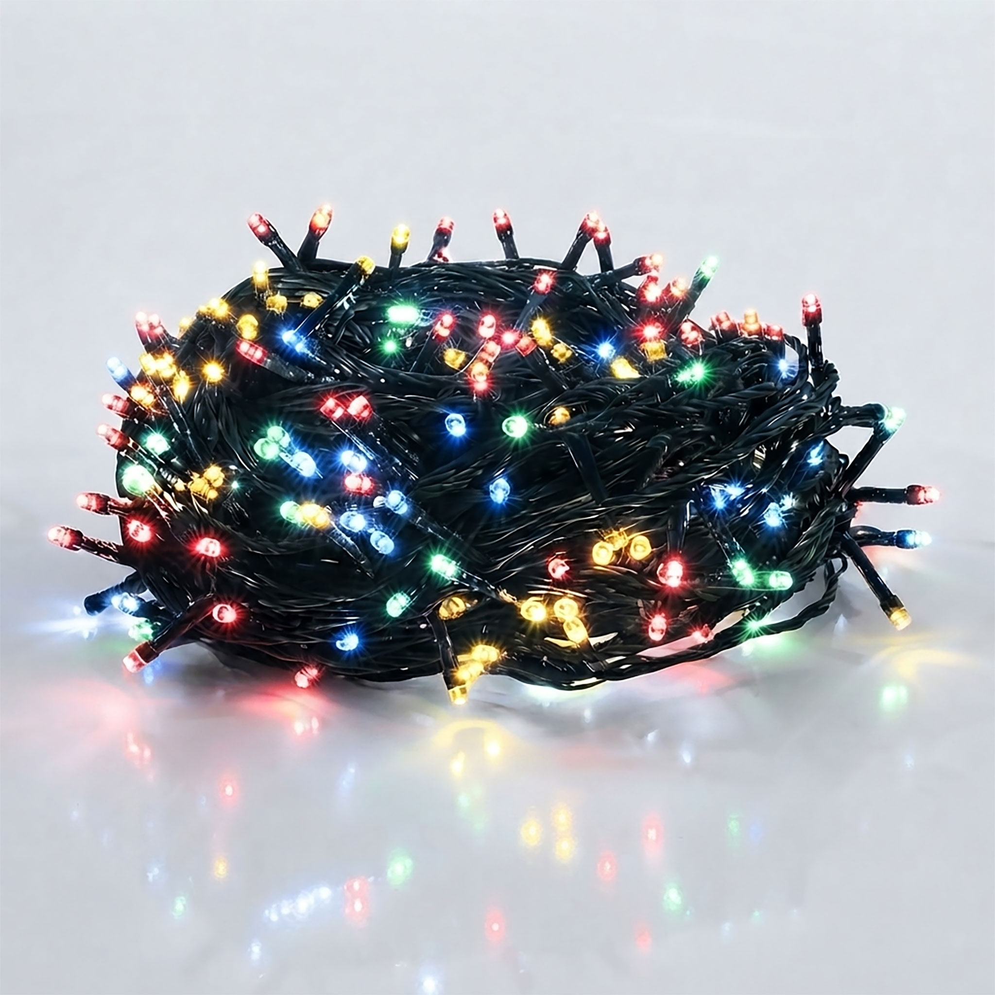 LED Weihnachts Lichterkette bunt - 120 LED / 12 m - Deko Beleuchtung für Außen mit Timer