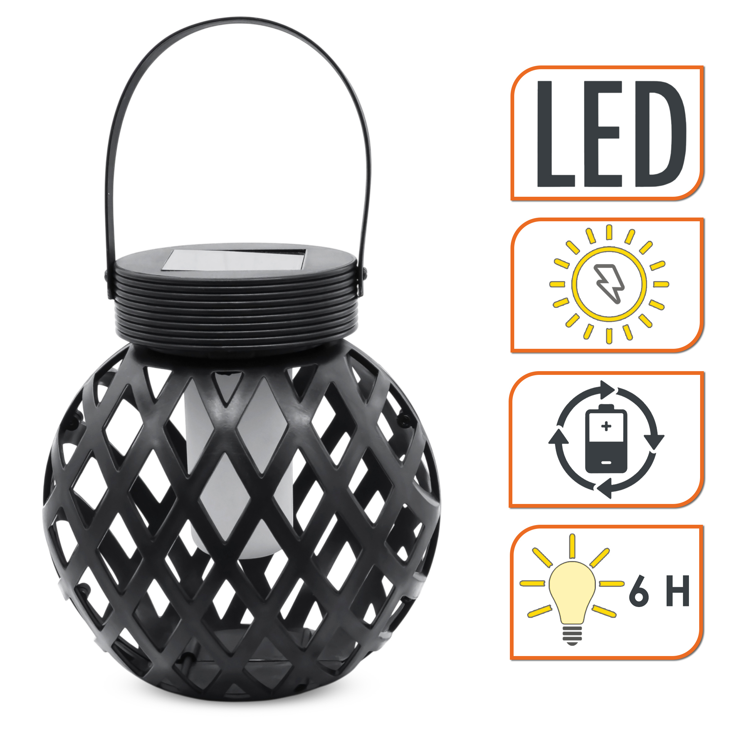 Solar Hängeleuchte 13 x 11 cm mit Flammeneffekt - 2er Set - LED Laterne zum Hängen für Außen