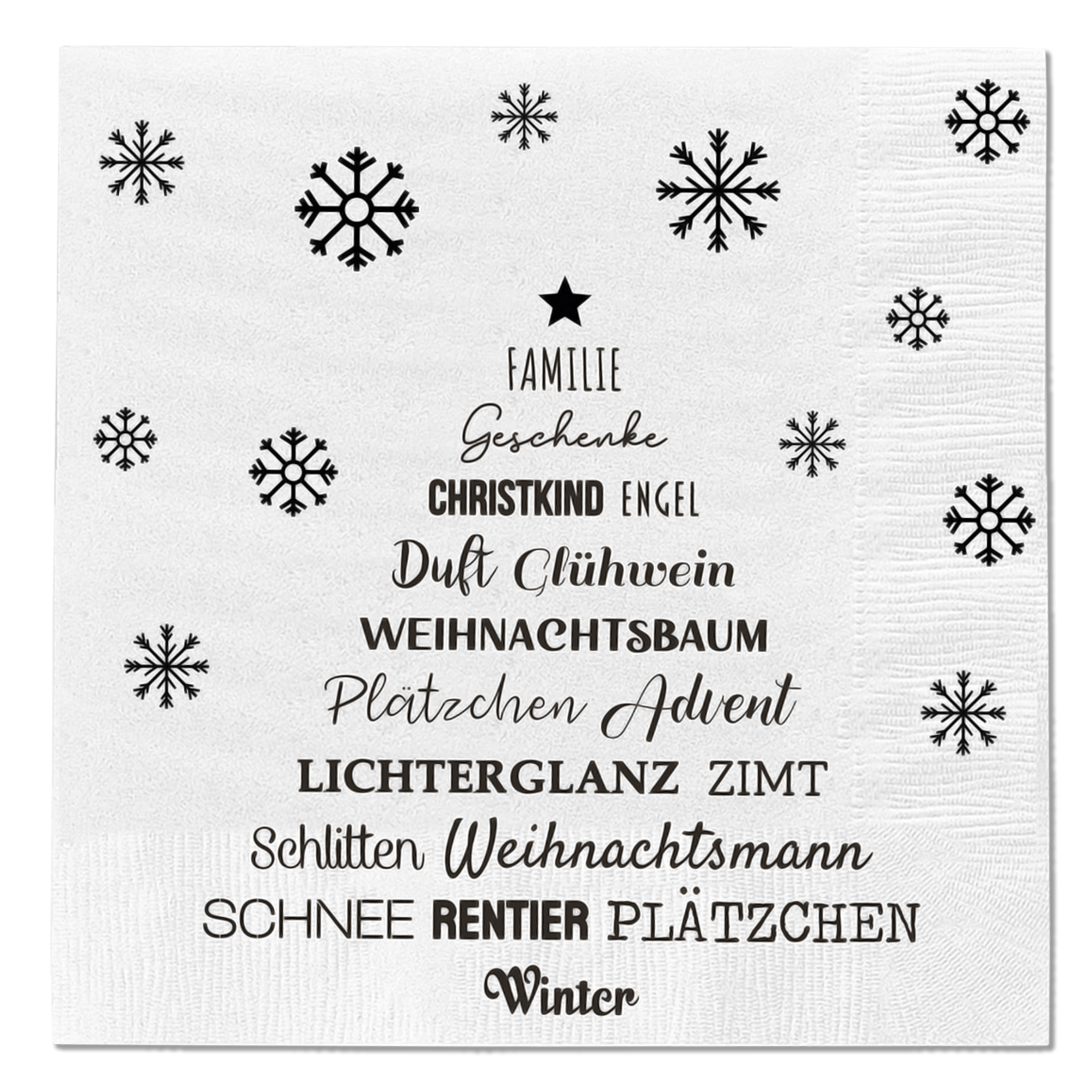 Servietten 80 Stück mit 2 verschiedenen Motiven - Frohe Weihnachten - Tischdeko Papierservietten 2er Set mit Spruch