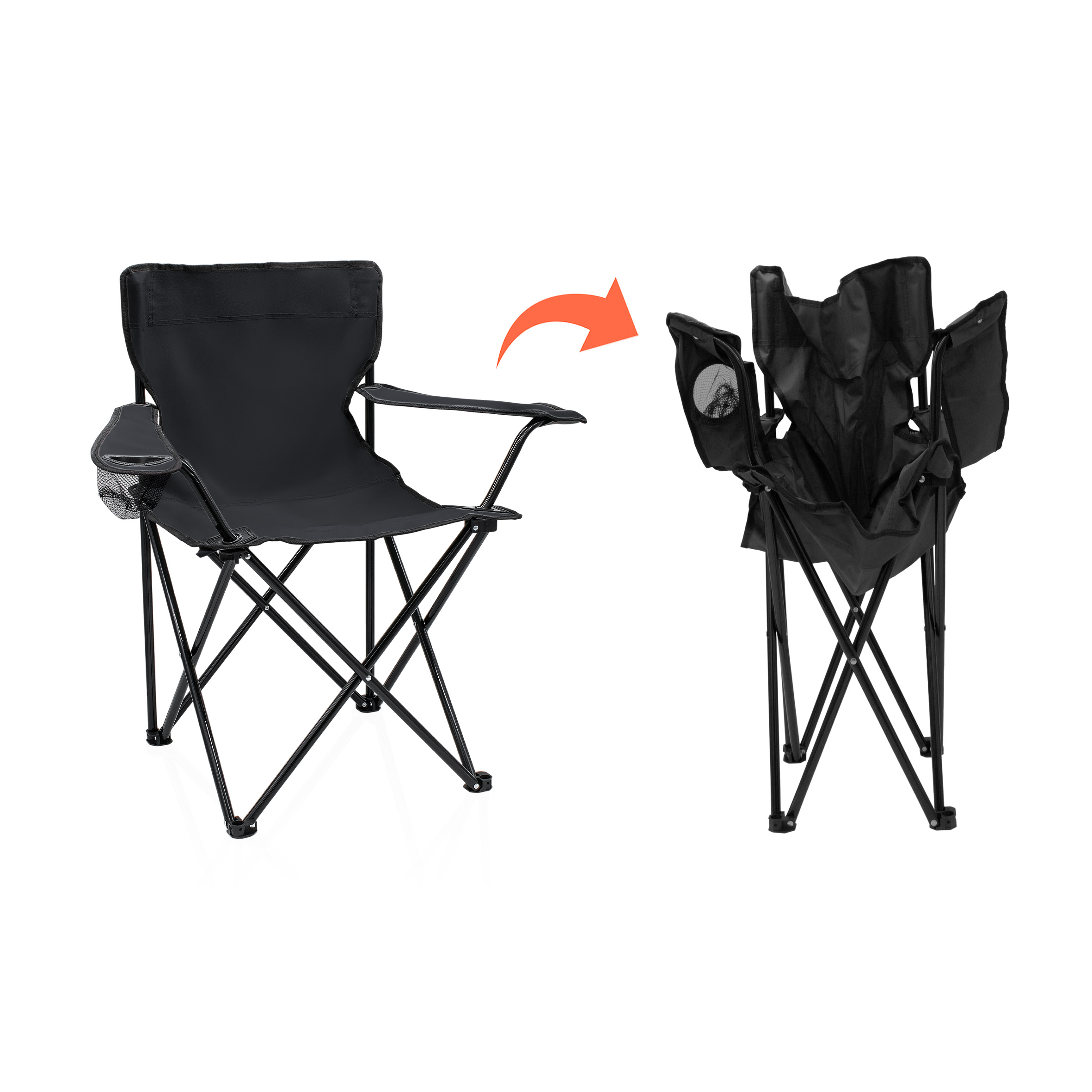 Campingstuhl mit Getränkehalter - 9 verschiedene Farben - Camping Strand und Garten Klappstuhl