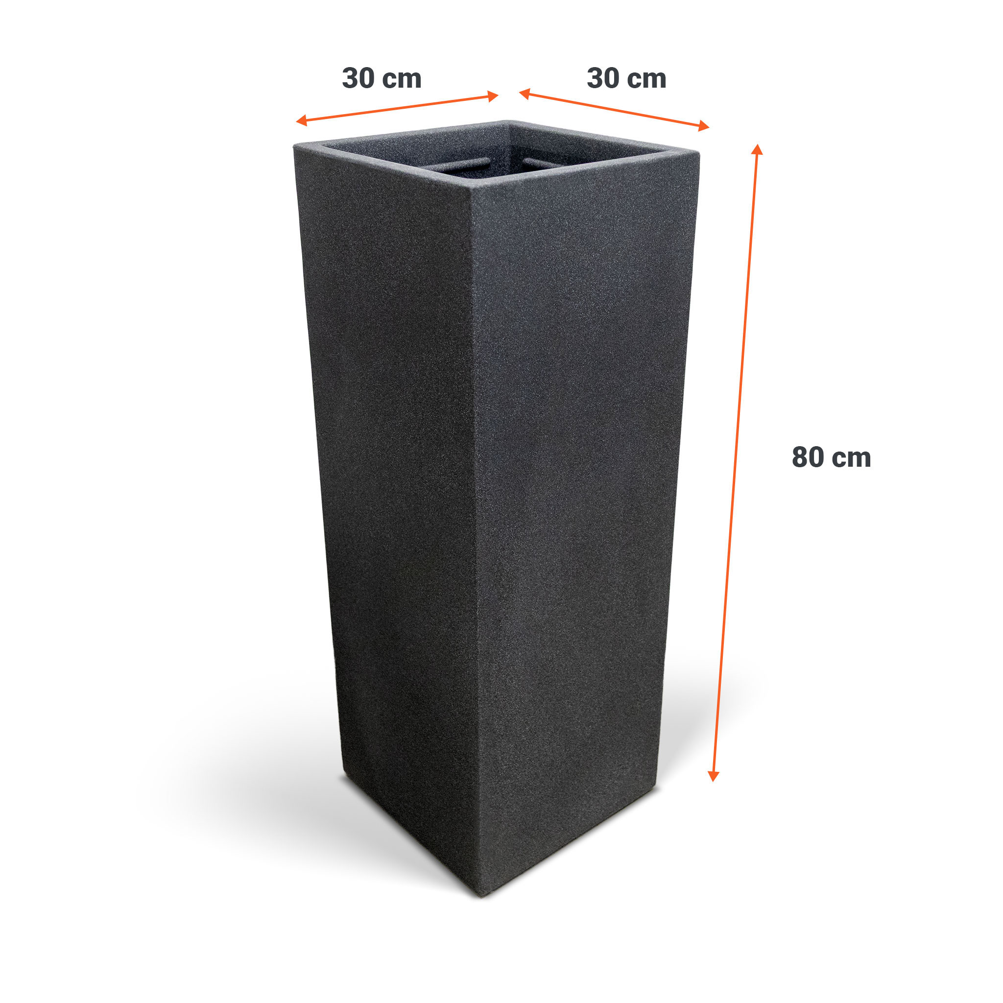 Kunststoff Pflanzsäule in anthrazit ca. 80 cm x 30 cm x 30 cm