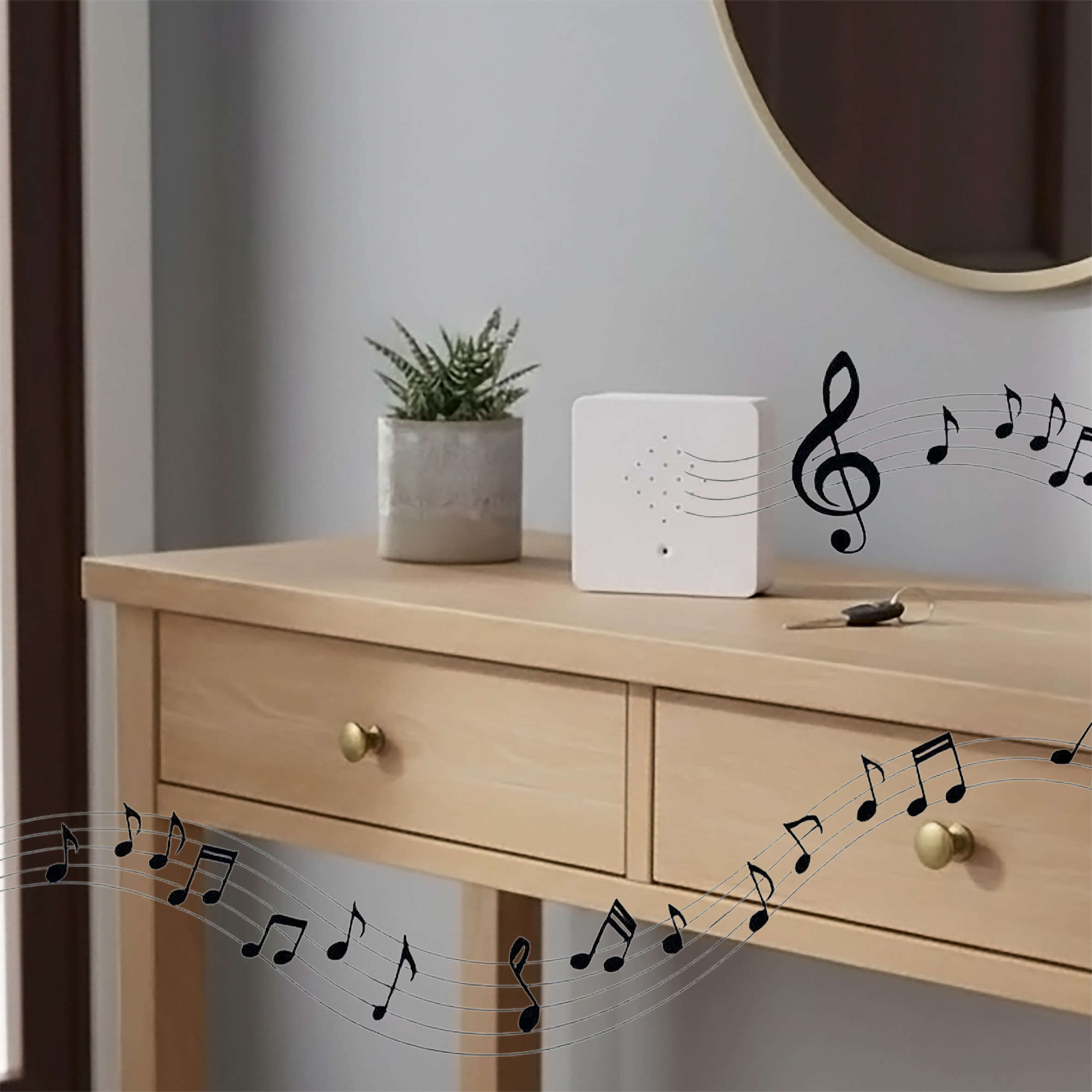 Soundbox mit Meeresrauschen - weiß / 12 cm - Lautsprecher mit beruhigendem Rauschen des Meeres