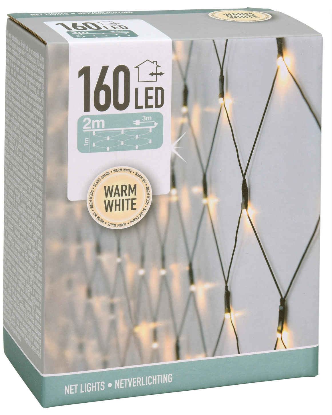 LED Lichternetz 160 LEDs in warmweiss ca 200 cm x 100 cm 