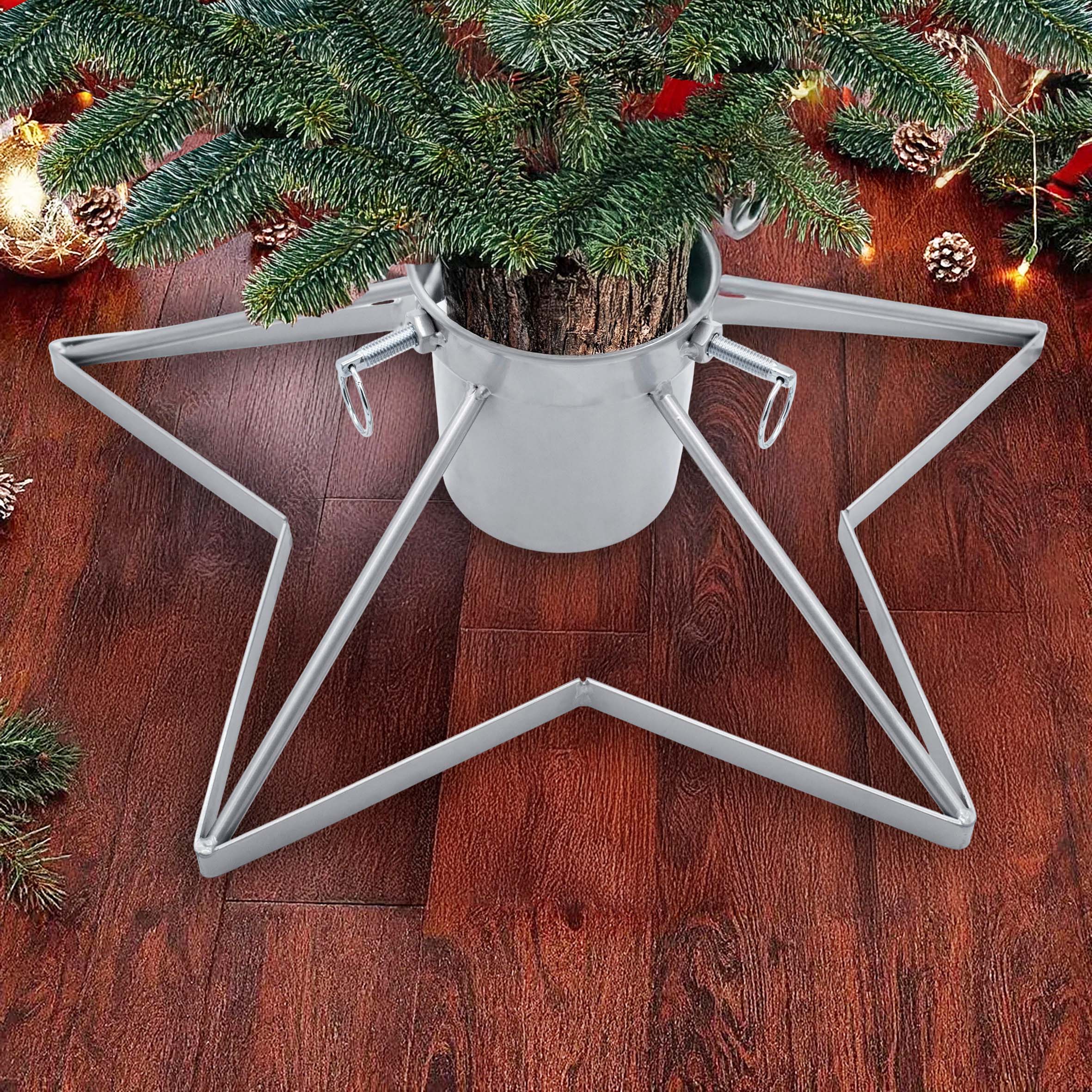 Metall Weihnachtsbaum Ständer in Stern Form - 49cm - Silber