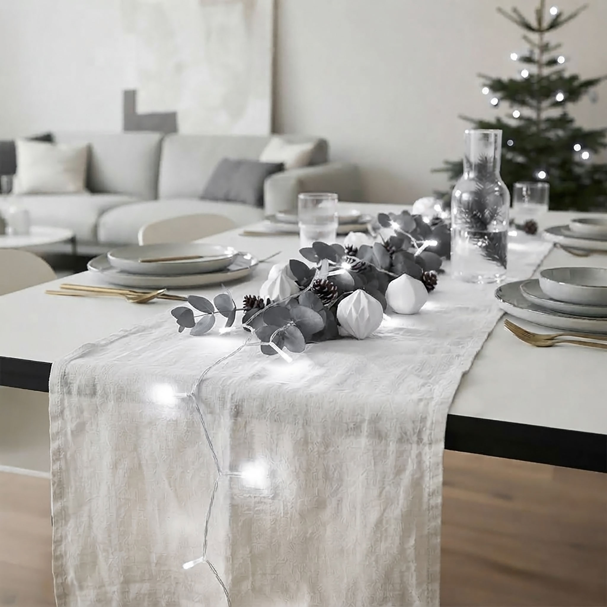 LED Deko Lichterkette für den Innenbereich - warm oder kalt weiß / 10-80 LED - Weihnachts Tischlichterkette
