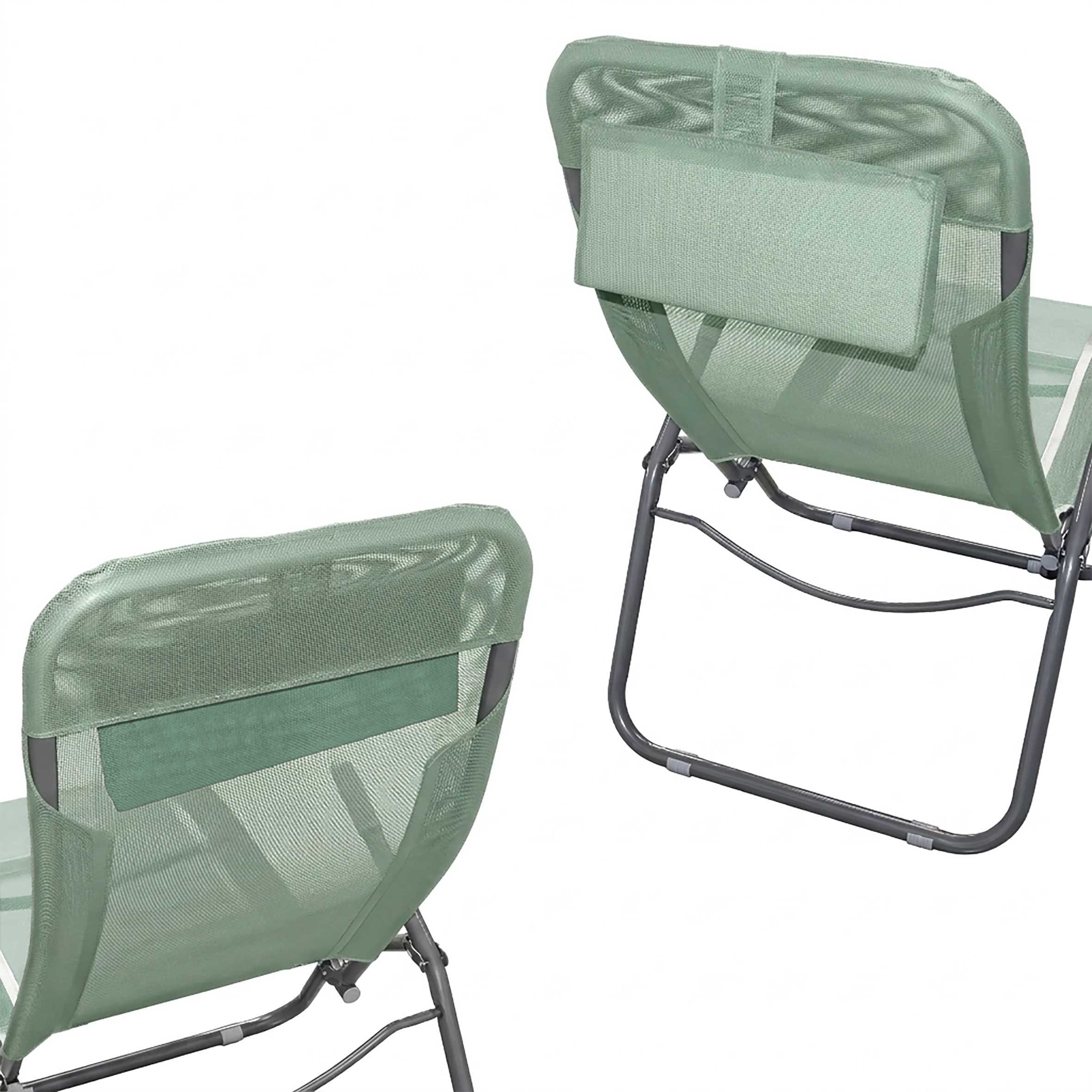 Gesundheitsliege mit Kopfkissen 190 cm - grün - Klappbare Garten Sonnen Liege - Pool Bäder Spa Garten Balkon Sonnen Liege