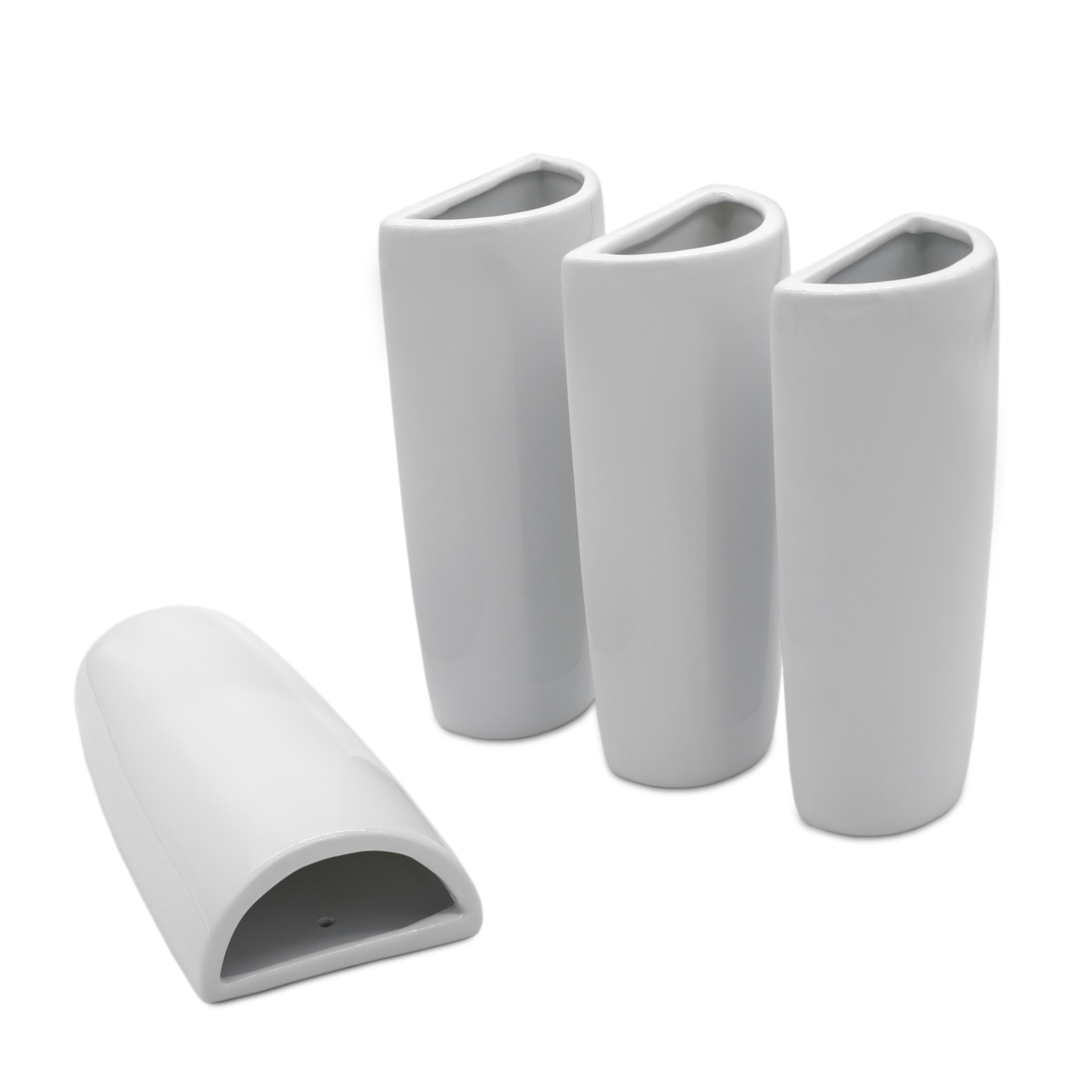 Keramik Luftbefeuchter halbrund für Heizkörper 4er Set - 19 x 9 cm - Wasserverdunster zum Einhängen an Heizkörpern