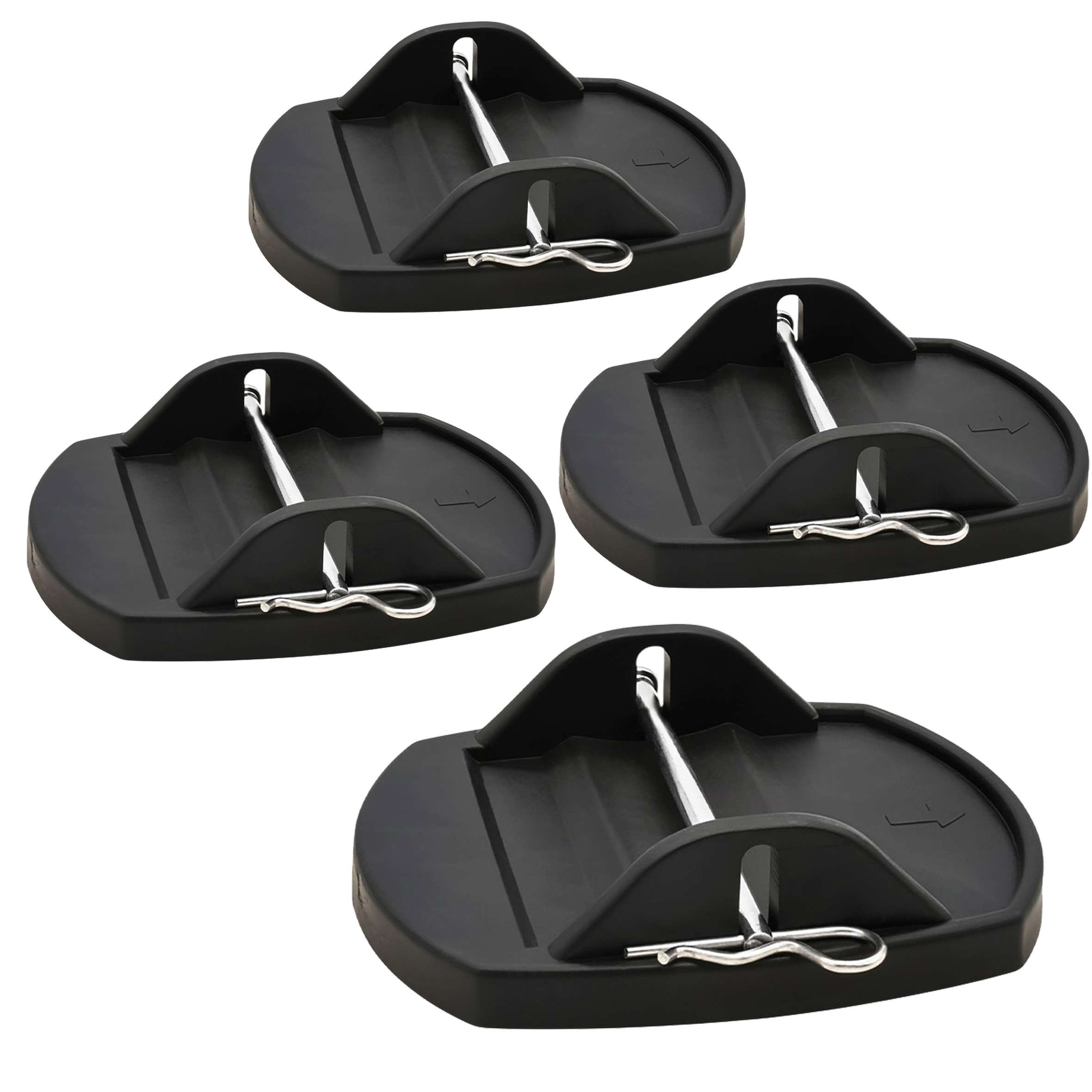 Stützplatten für Wohnwagen Stützen 18 x 14 cm schwarz - 4er Set - Stützfüße für Wohnmobile aus hochdichtem Polyethylen