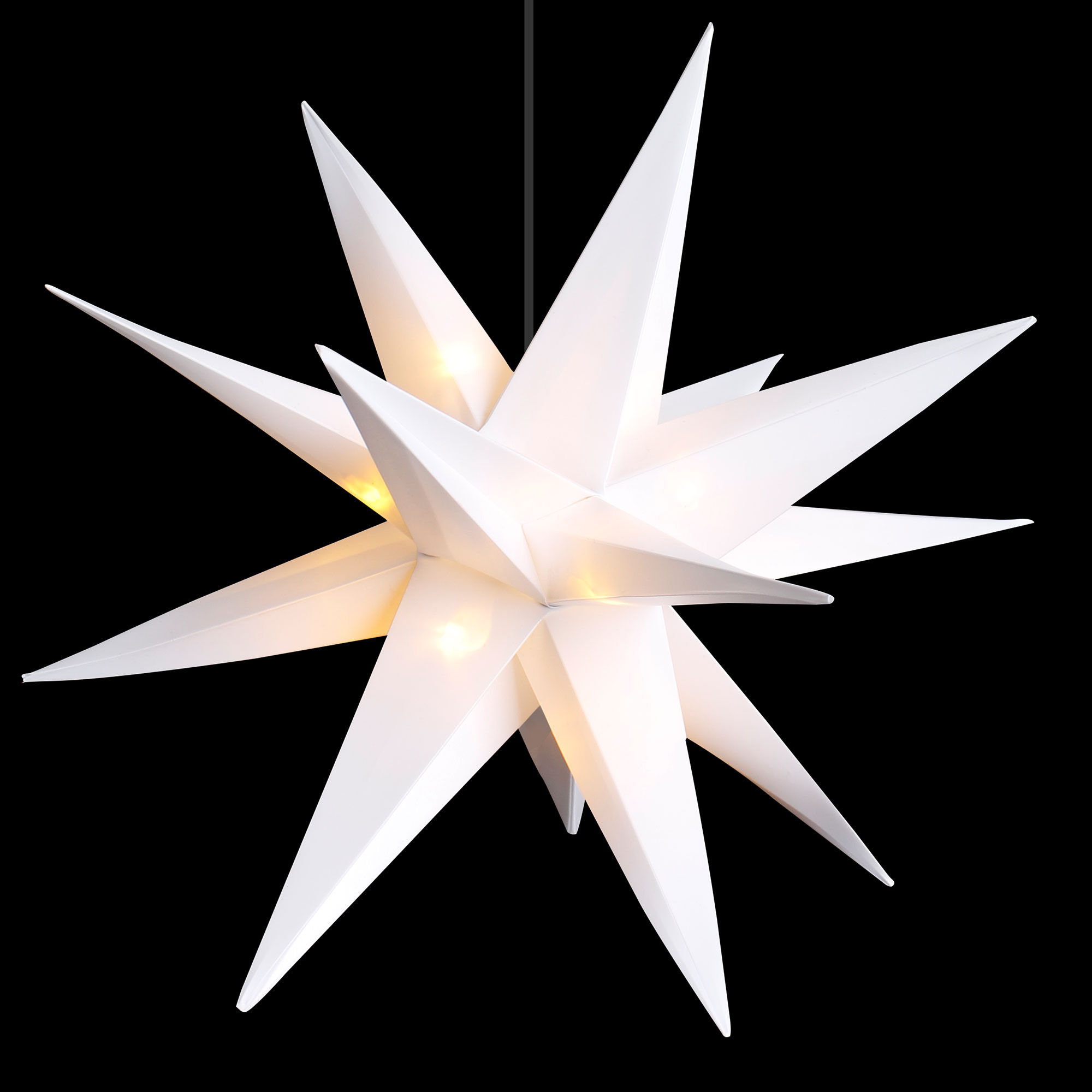 3D LED Stern mit 15 LED in warm weiß - 25 cm - Leuchtstern mit Timer für Außen und Innen