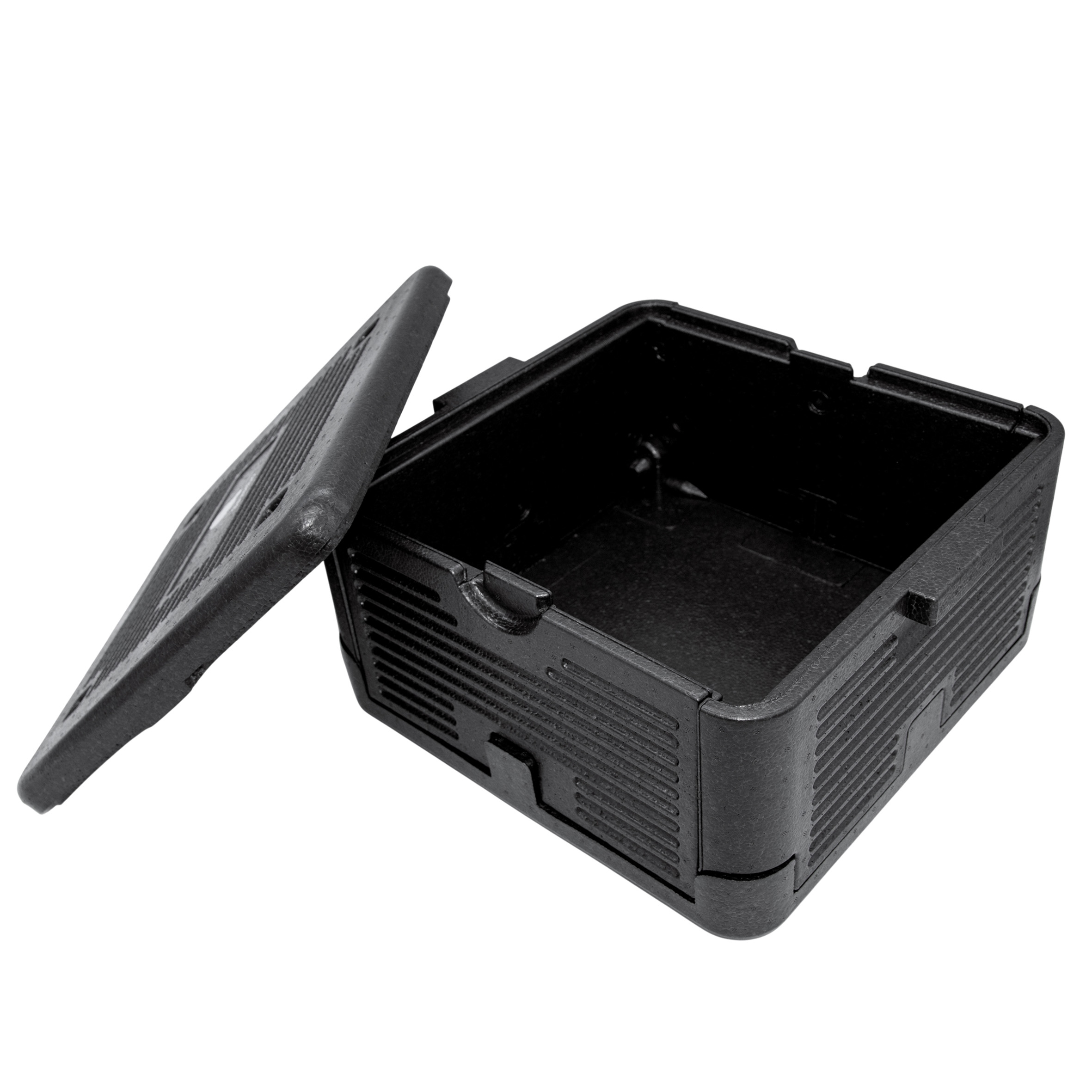 Thermobox faltbar schwarz zum Warmhalten und Kühlen - 18 L - Warmhaltebox für Essen klappbar 38 x 38 cm